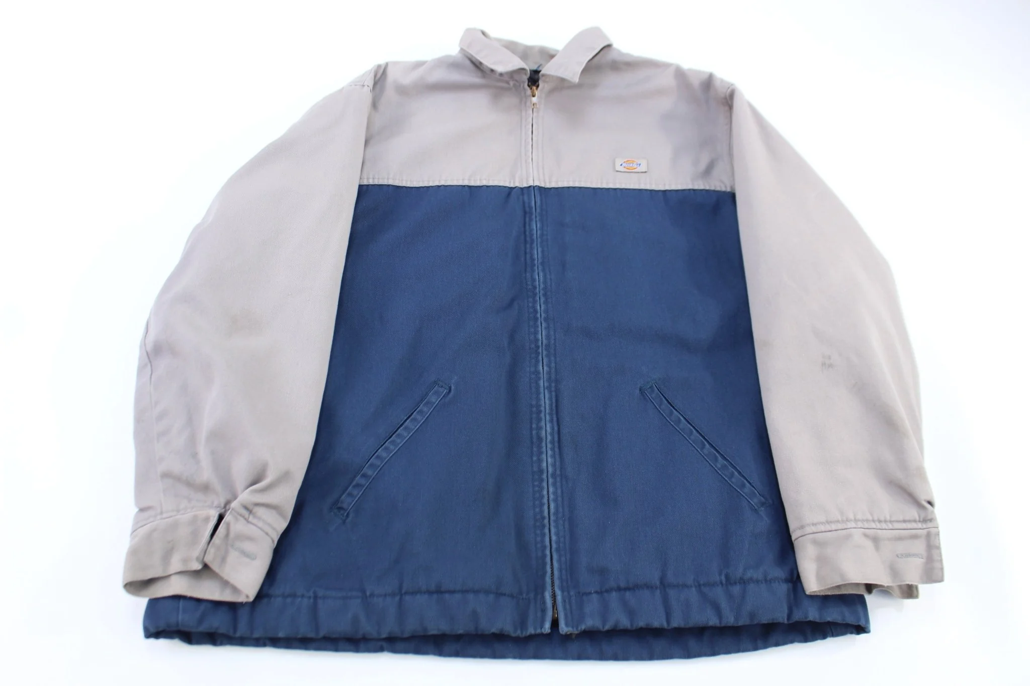 Vintage Dickie's Logo Patch Grey & Blue Insulated Jacket