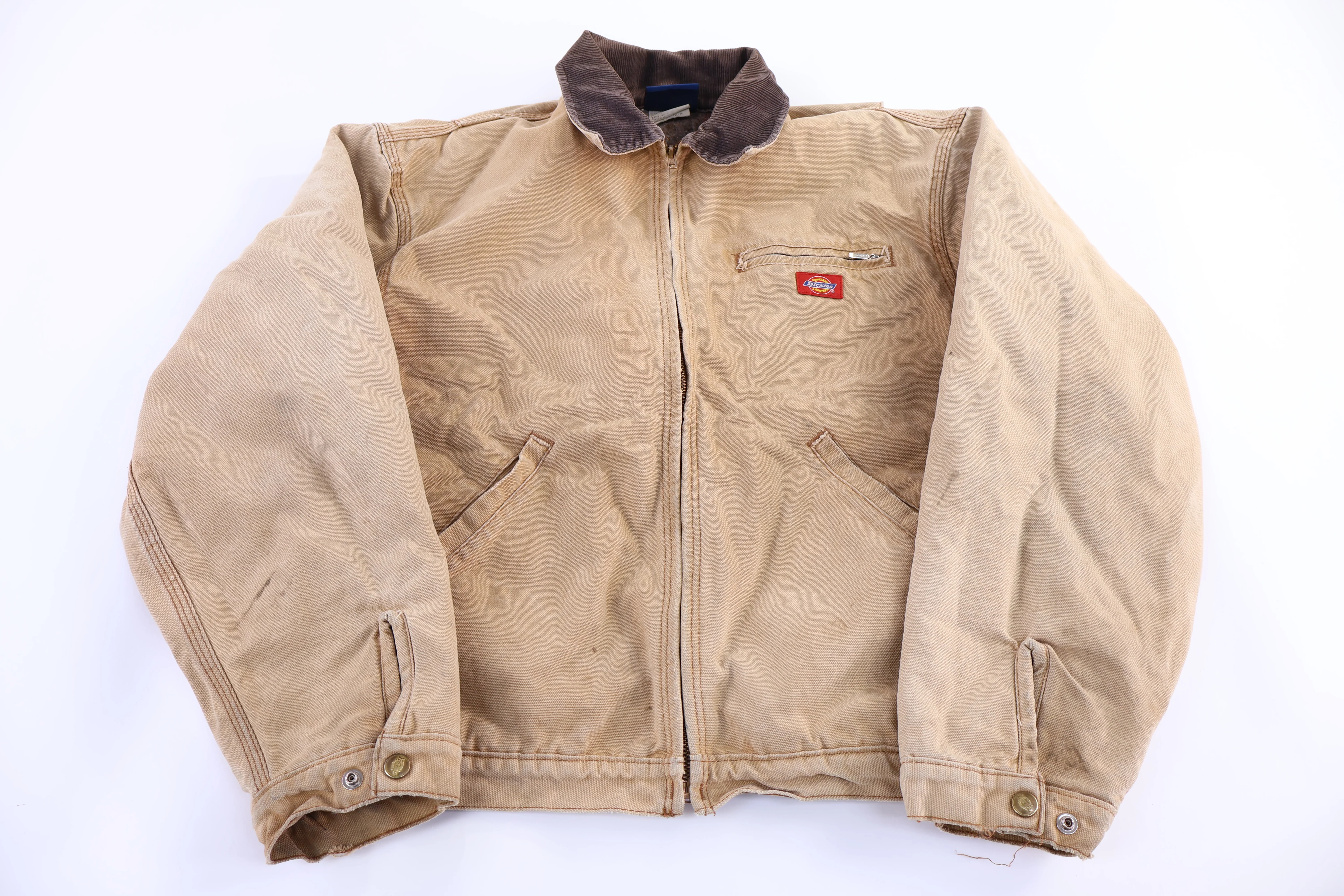 Vintage Dickies Logo Patch Tan Full Zip Jacket