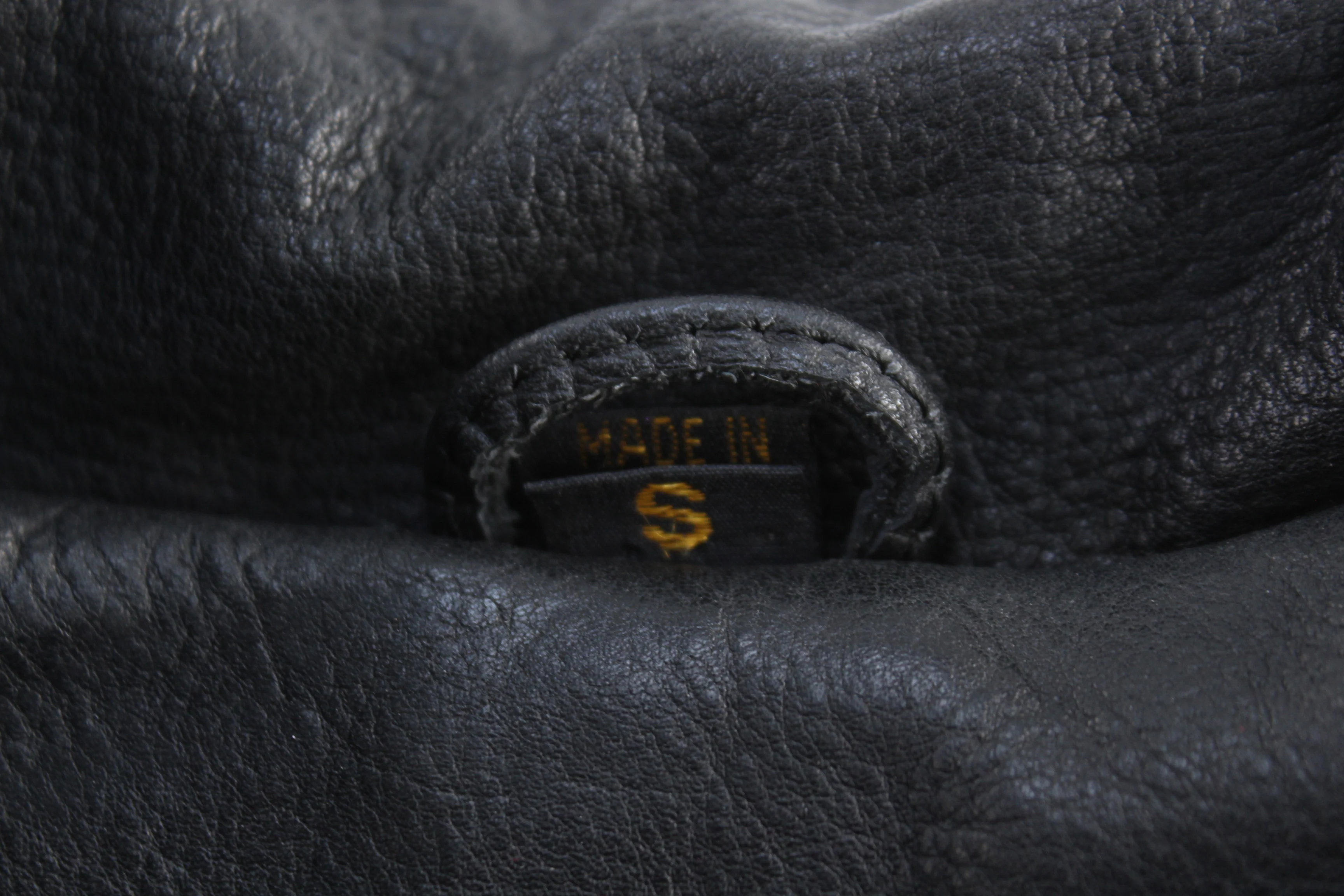 Vintage Full Zip Black Leather Jacket - Image 3