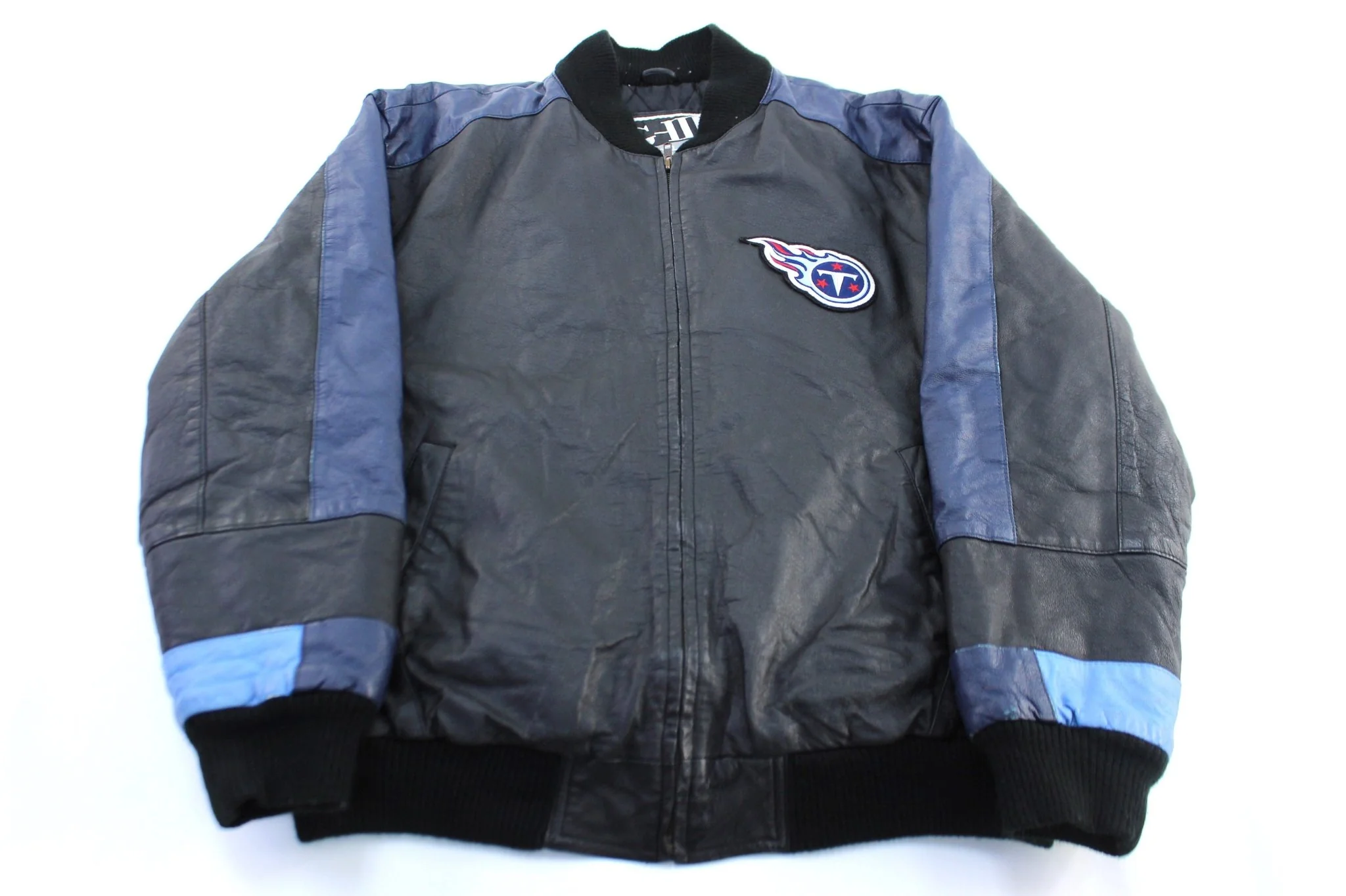Vintage G-III Carl Banks Tennessee Titans Embroidered Leather Jacket