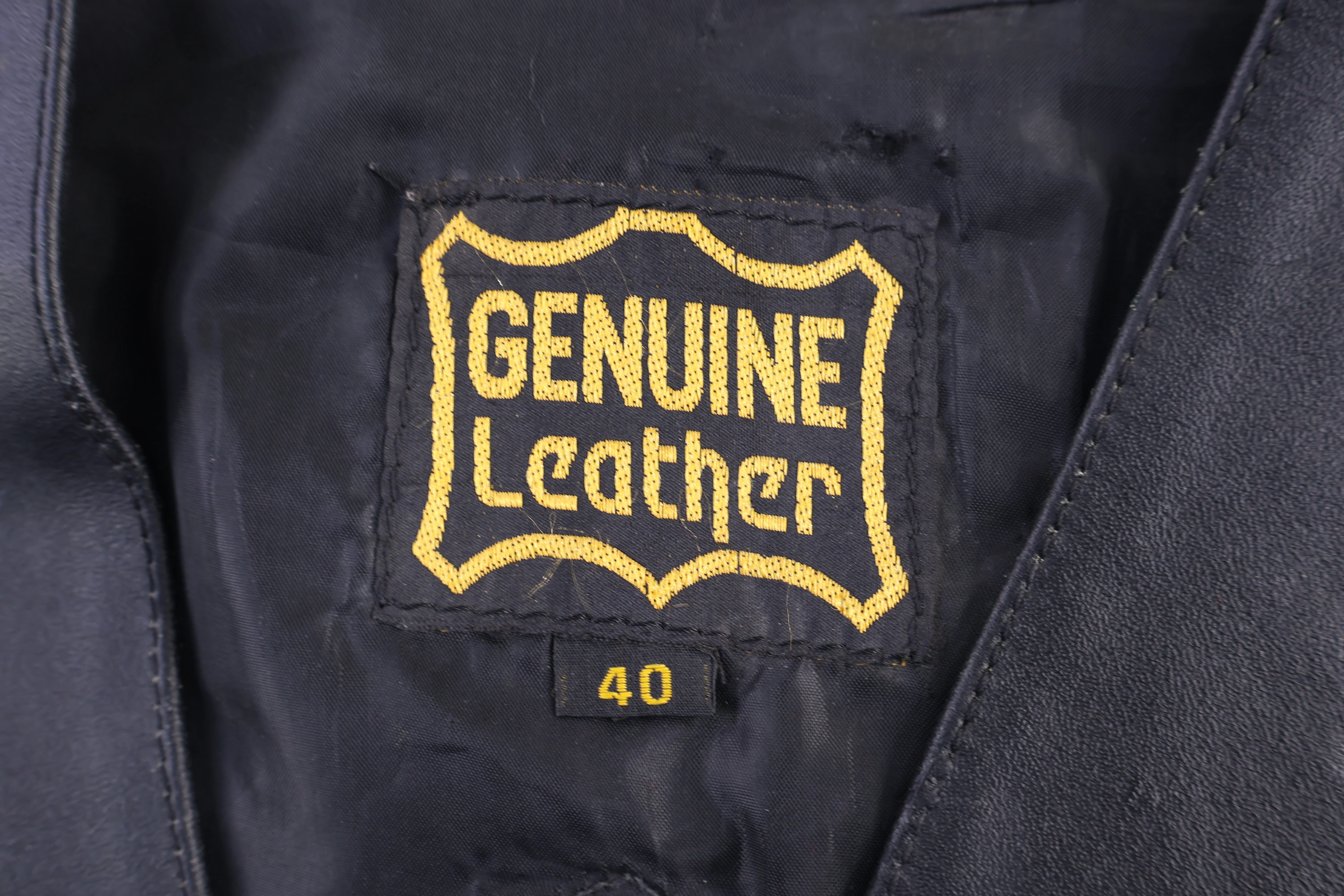 Vintage Genuine Leather Black Vest - Image 3