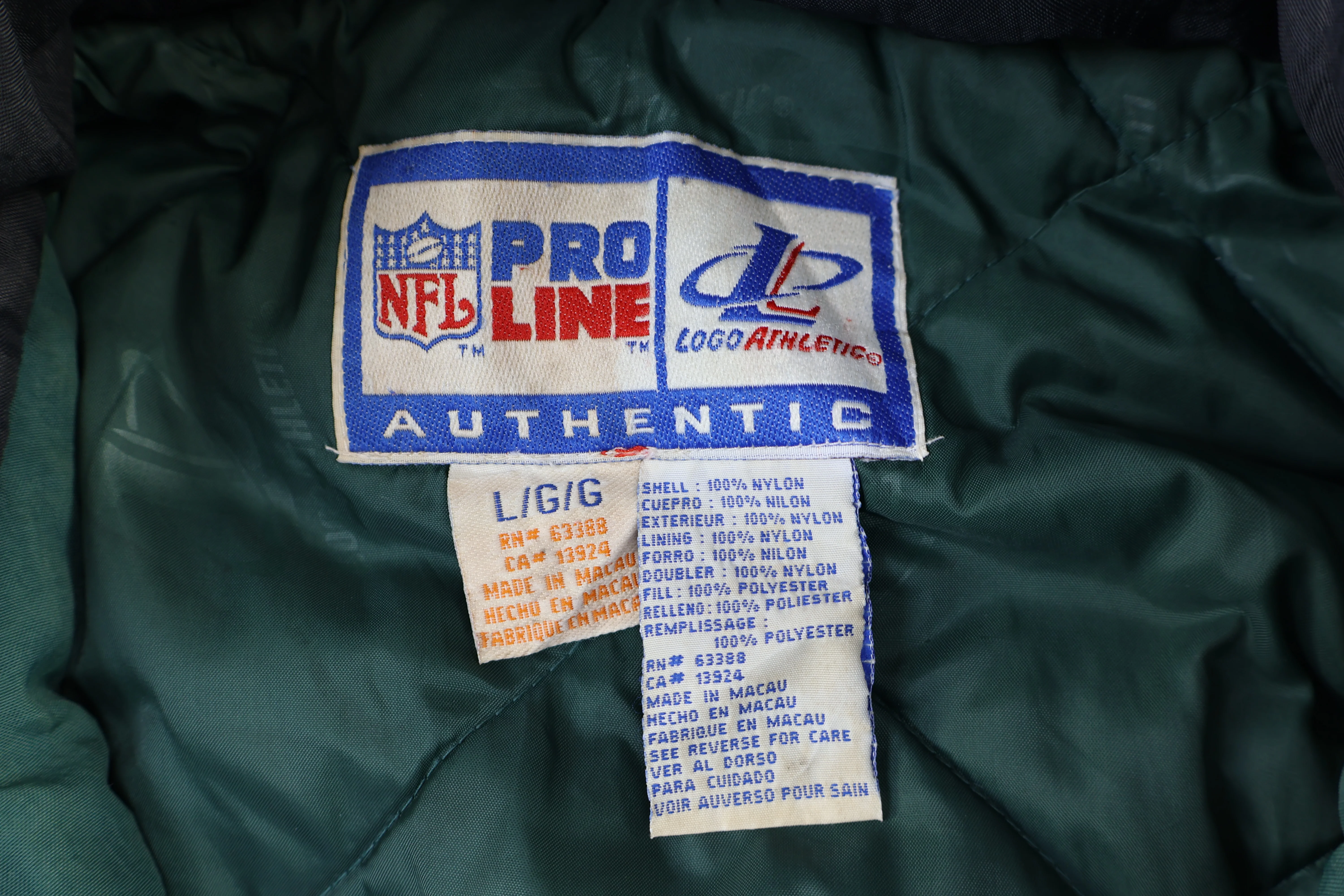 Vintage Green Bay Packers Football Full Zip Puffer Jacket - Image 3