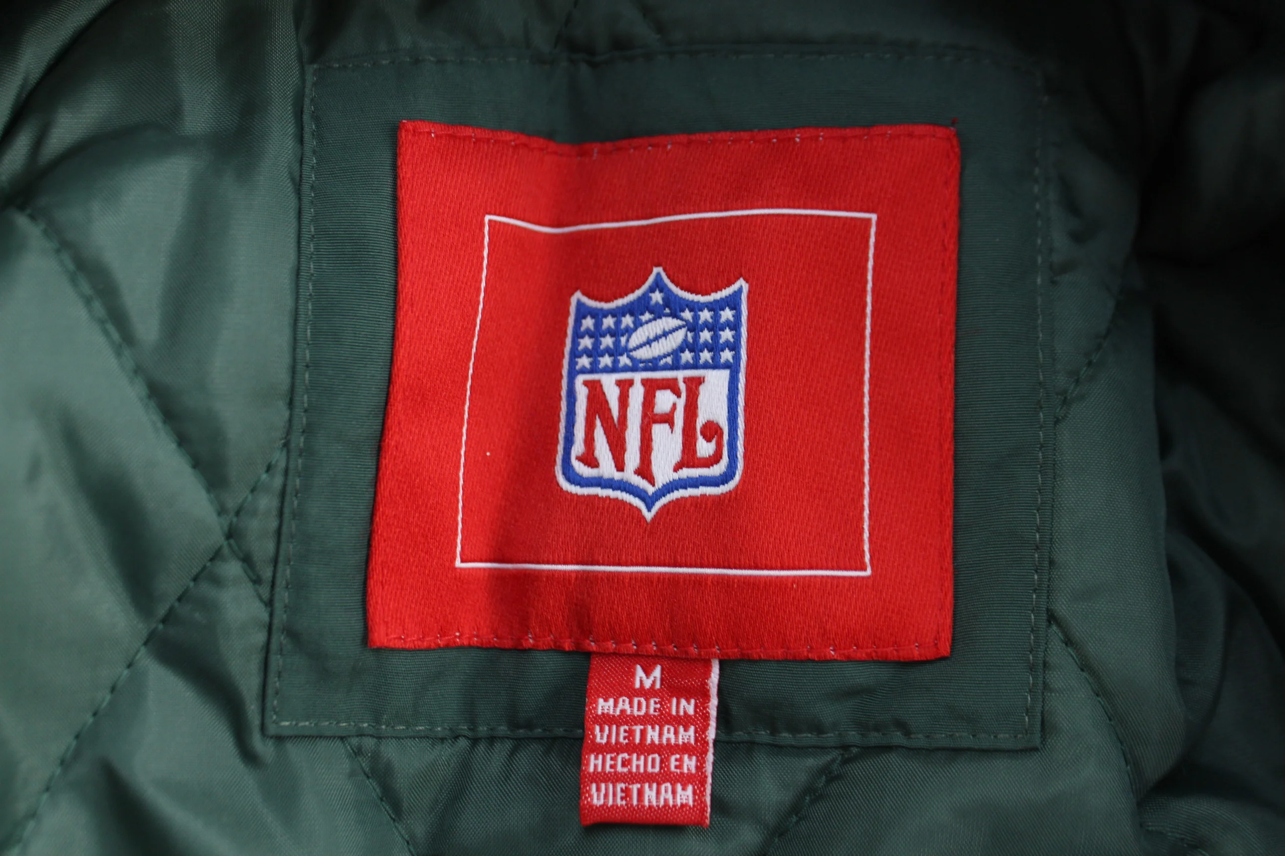 Vintage Green Bay Packers Full Zip Puffer Jacket - Image 4