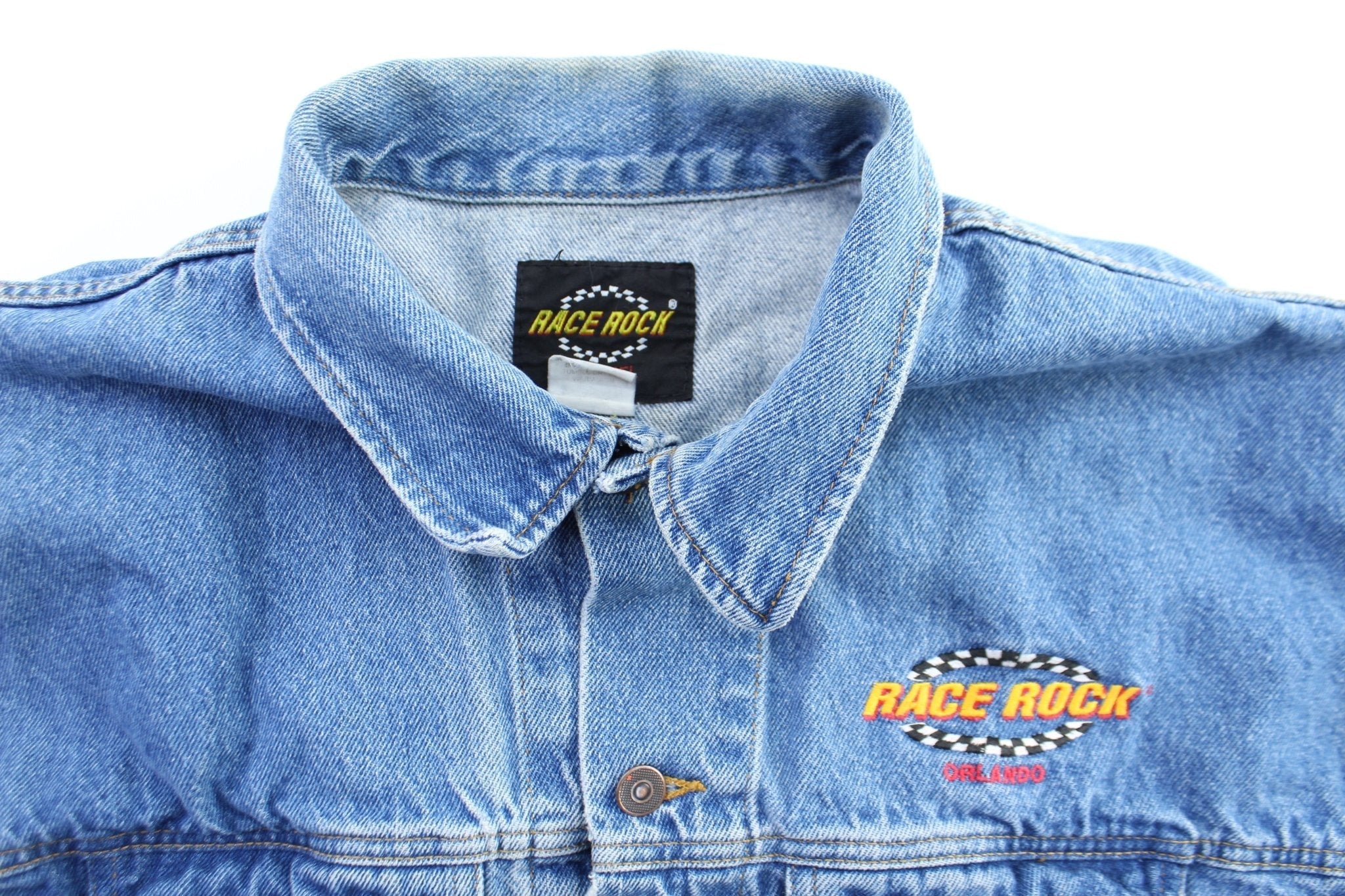 Vintage Hard Rock Orlando Embroidered Denim Jacket - Image 4