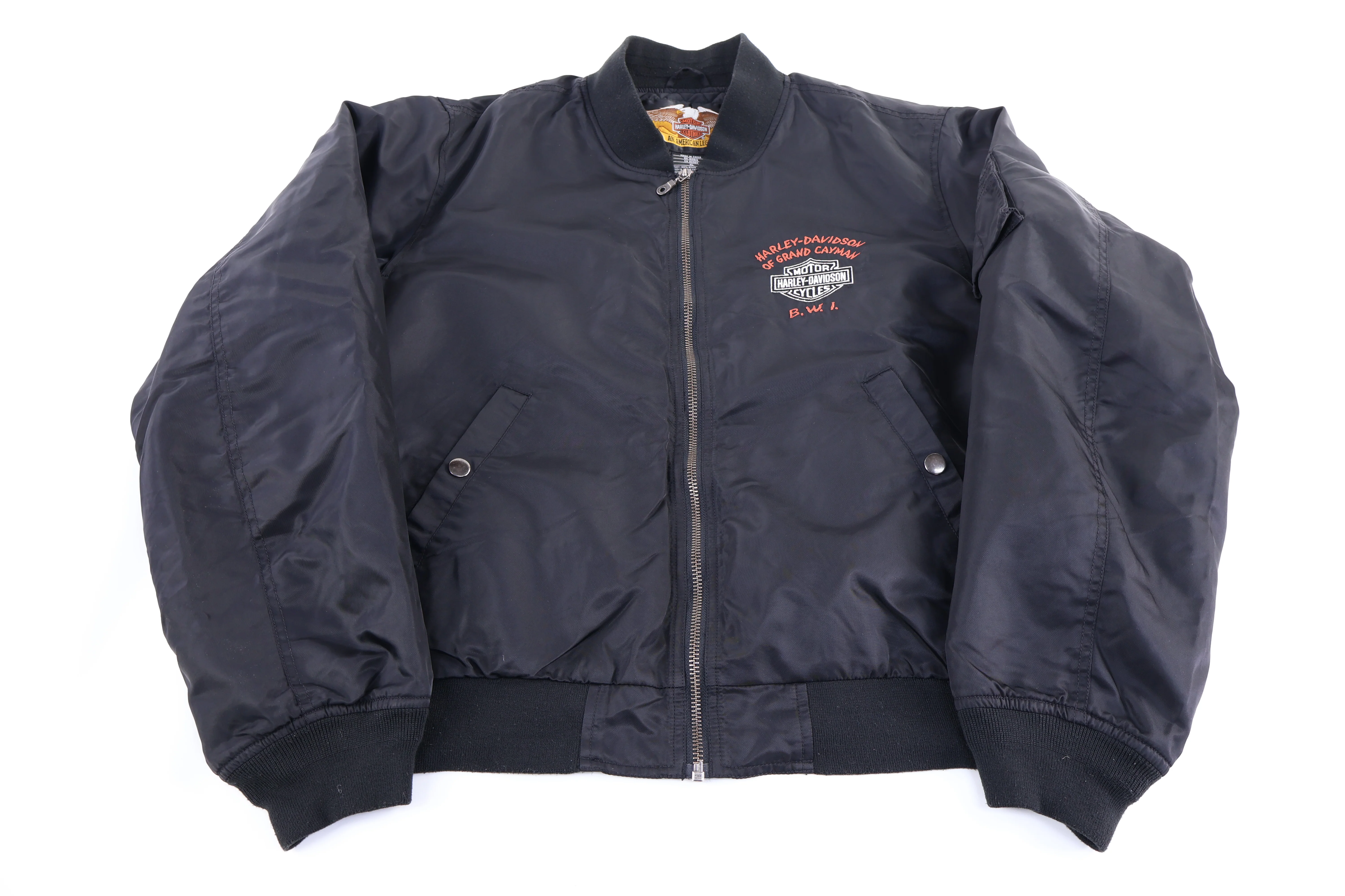 Vintage Harley Davidson Motorcycles Full Zip Bomber Jacket