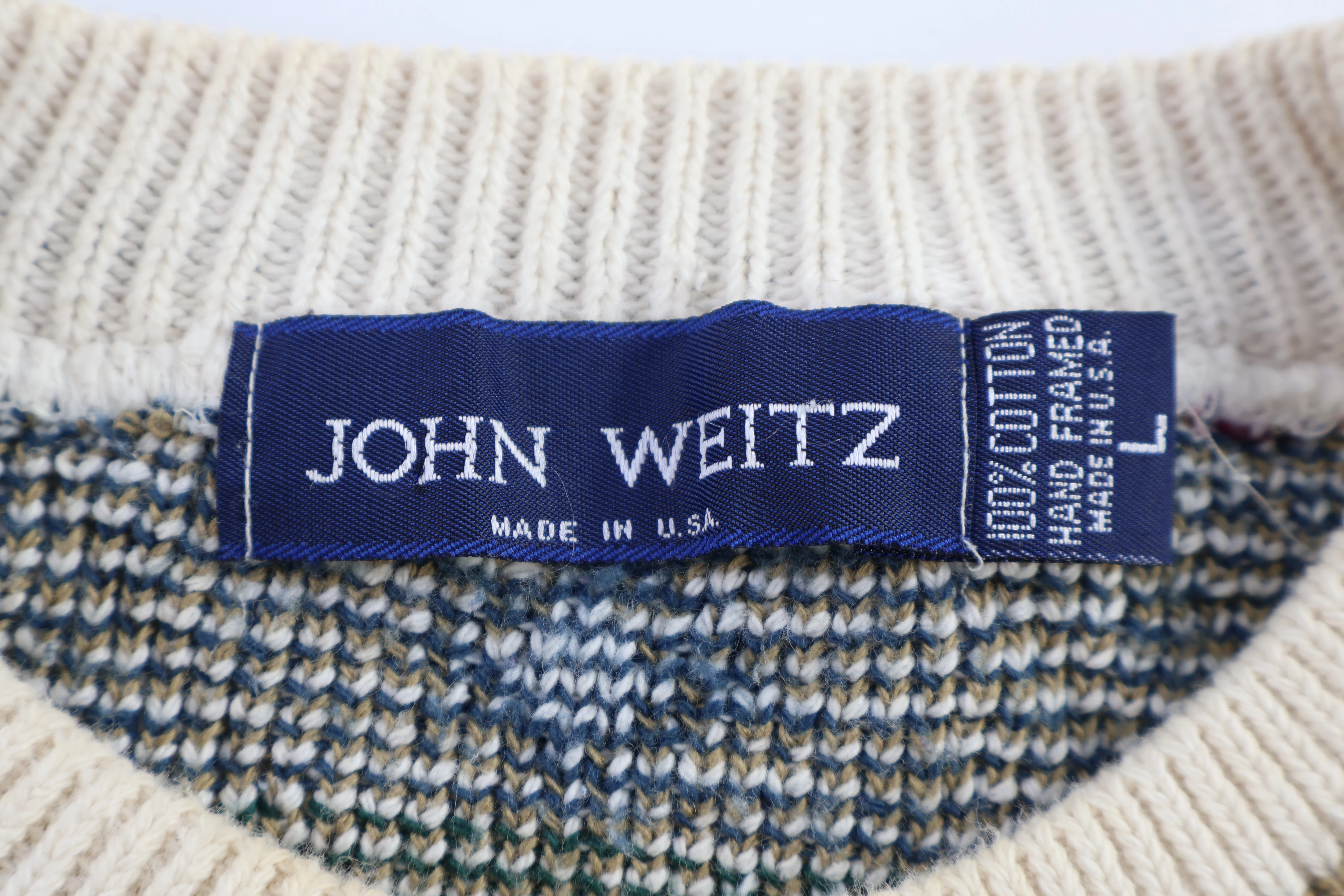 Vintage John Weitz Multipattern Knit Sweater - Image 4