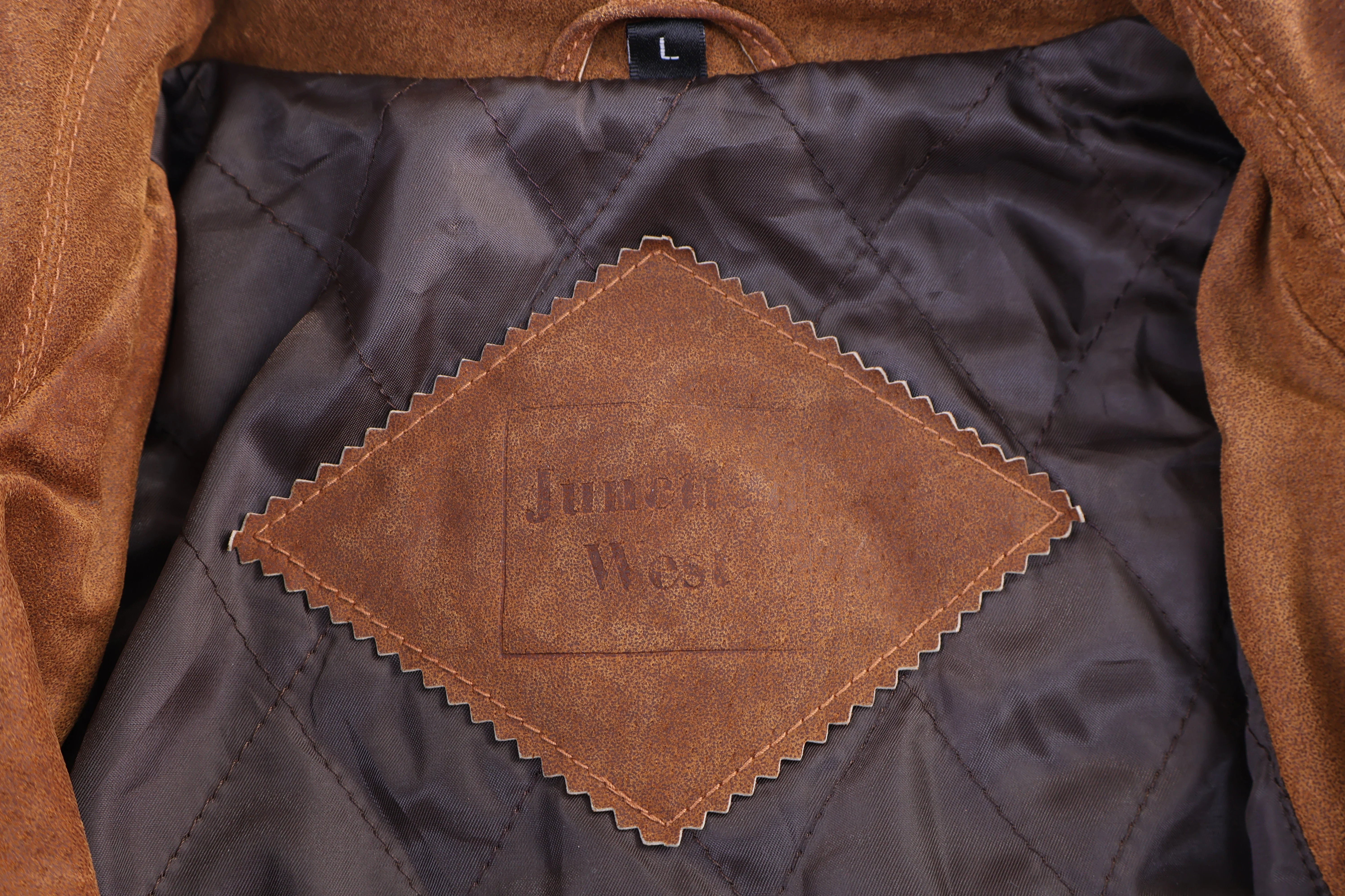Vintage Junetion West Brown Leather Suede Jacket - Image 3
