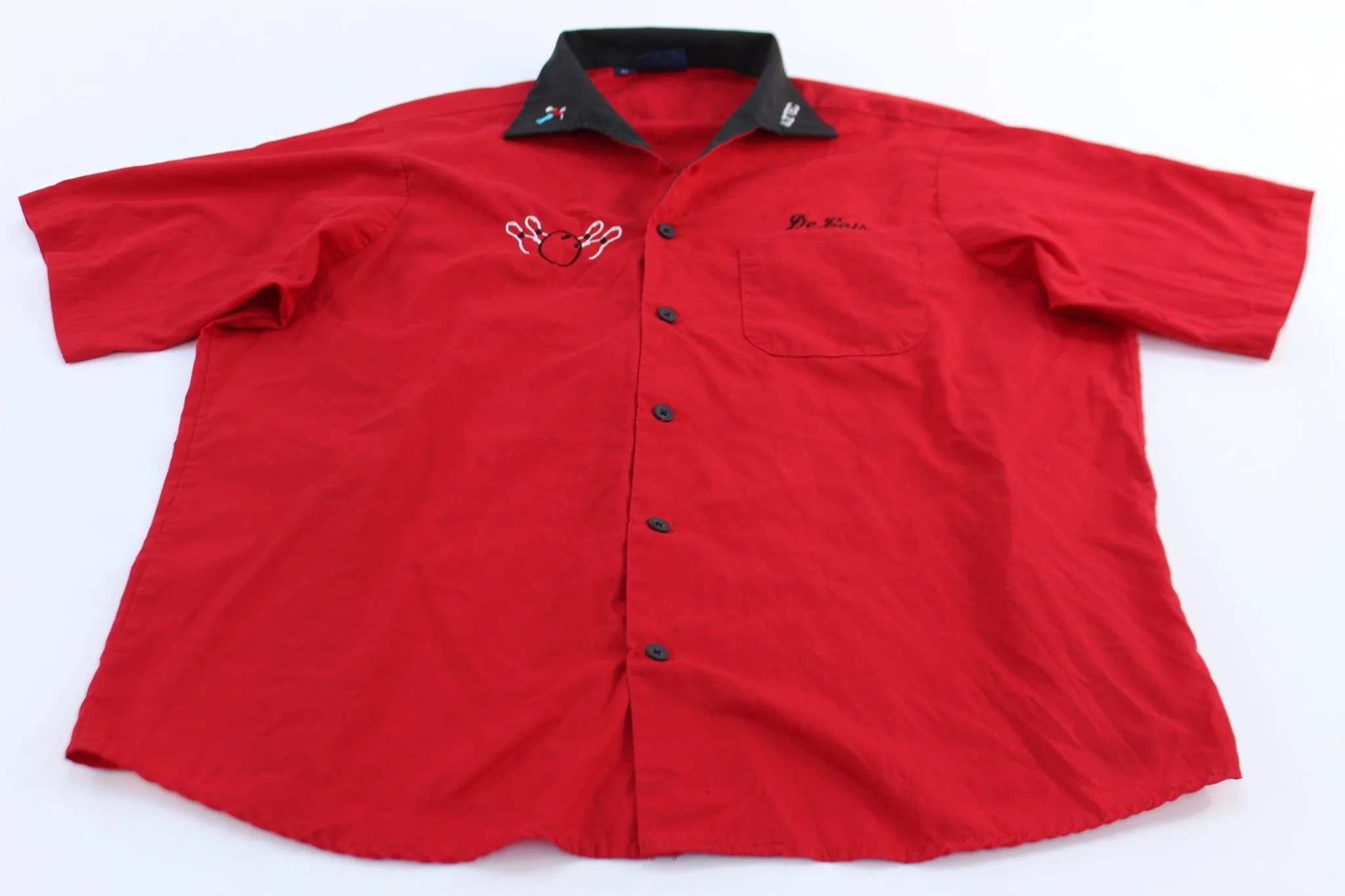 Vintage King Louie Embroidered Fearless Five Bowling Button Up Shirt