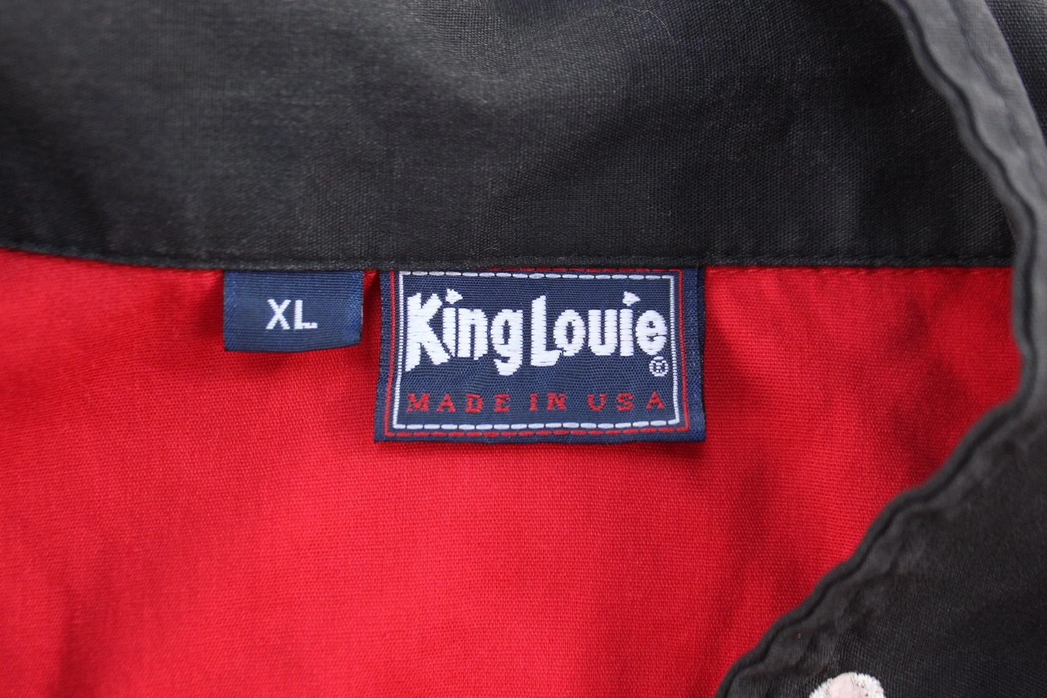 Vintage King Louie Embroidered Fearless Five Bowling Button Up Shirt - Image 3