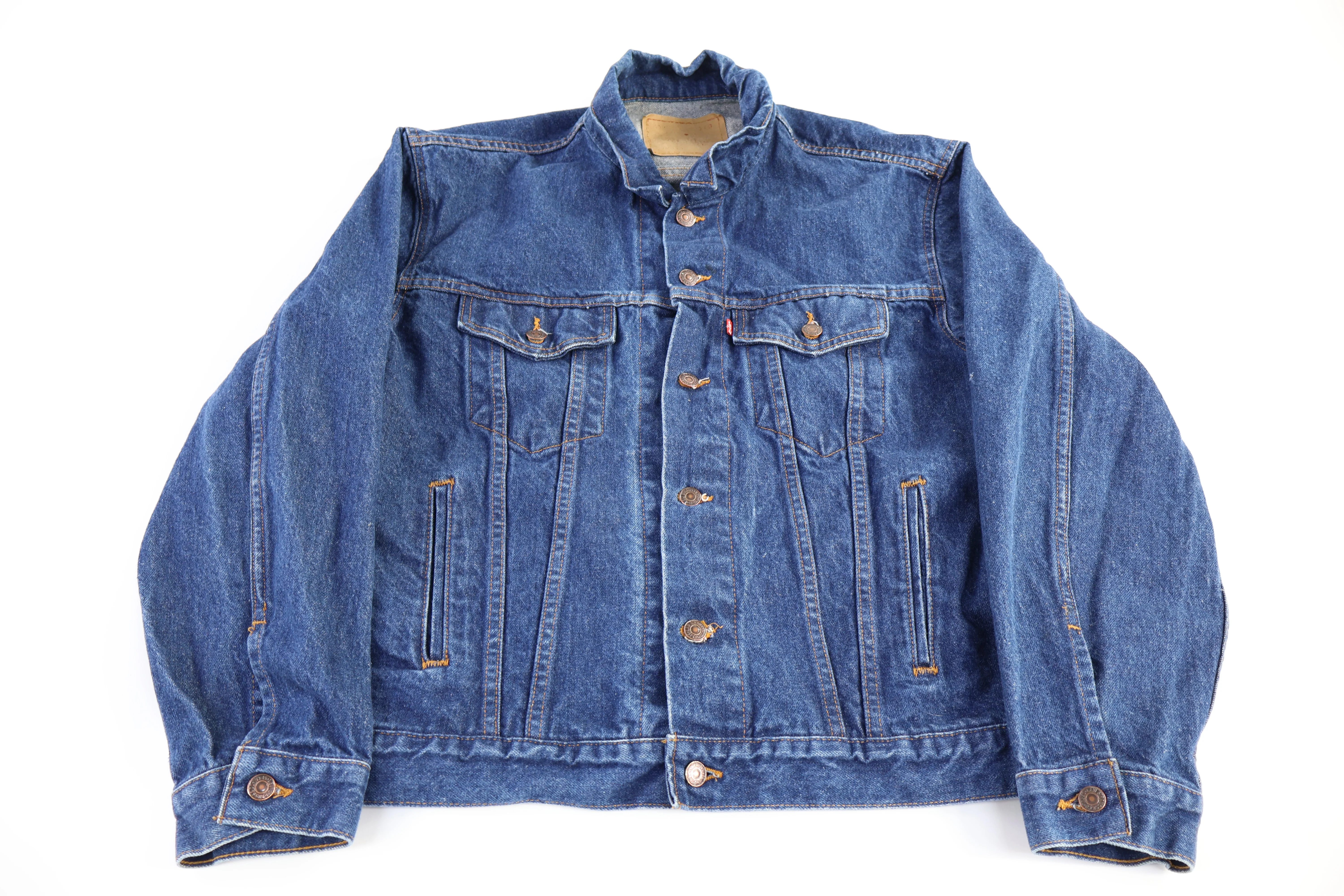 Vintage Levi's Dark Wash Denim Trucker Jacket - Image 2