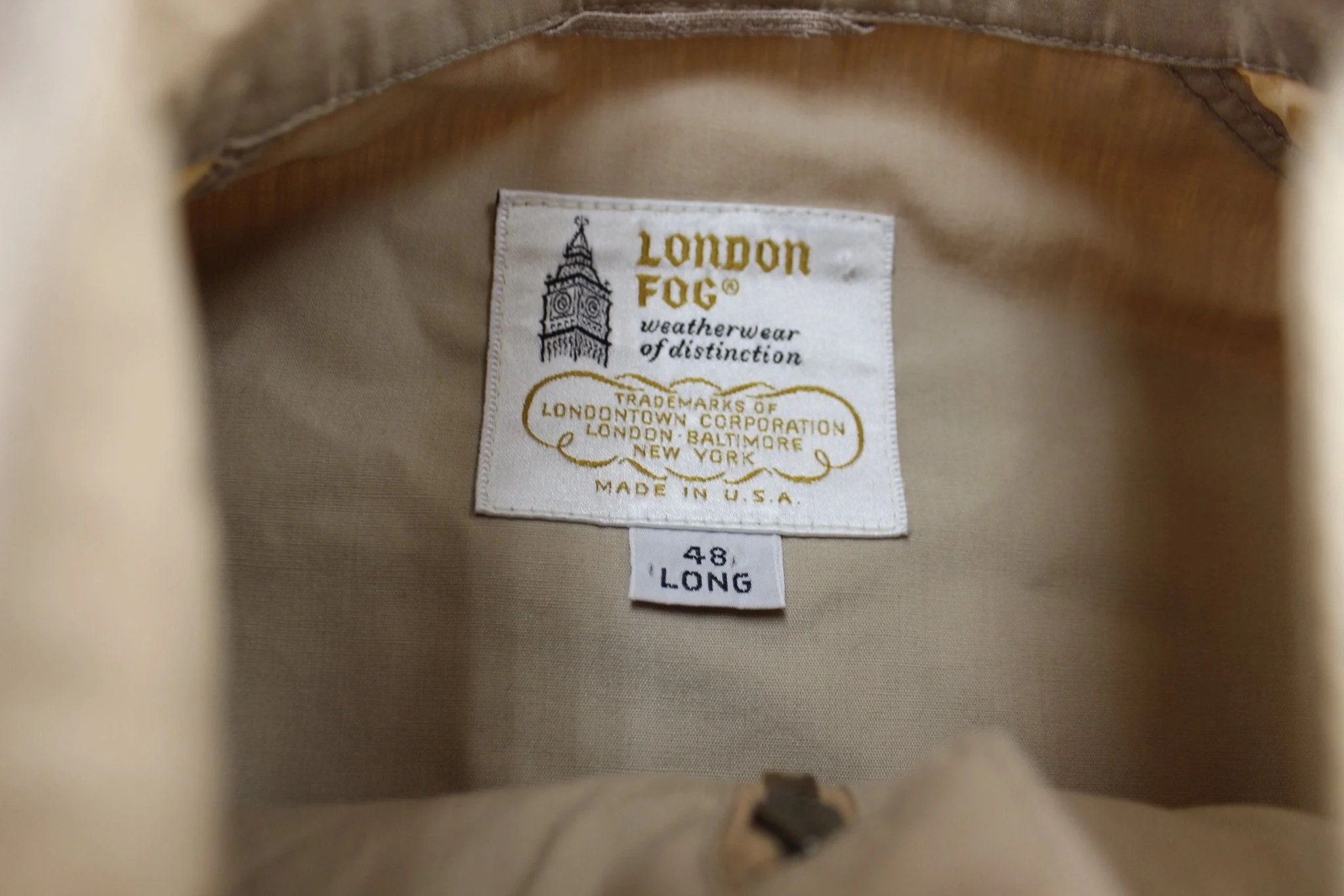 Vintage London Fog Beige Zip Up Jacket - Image 3
