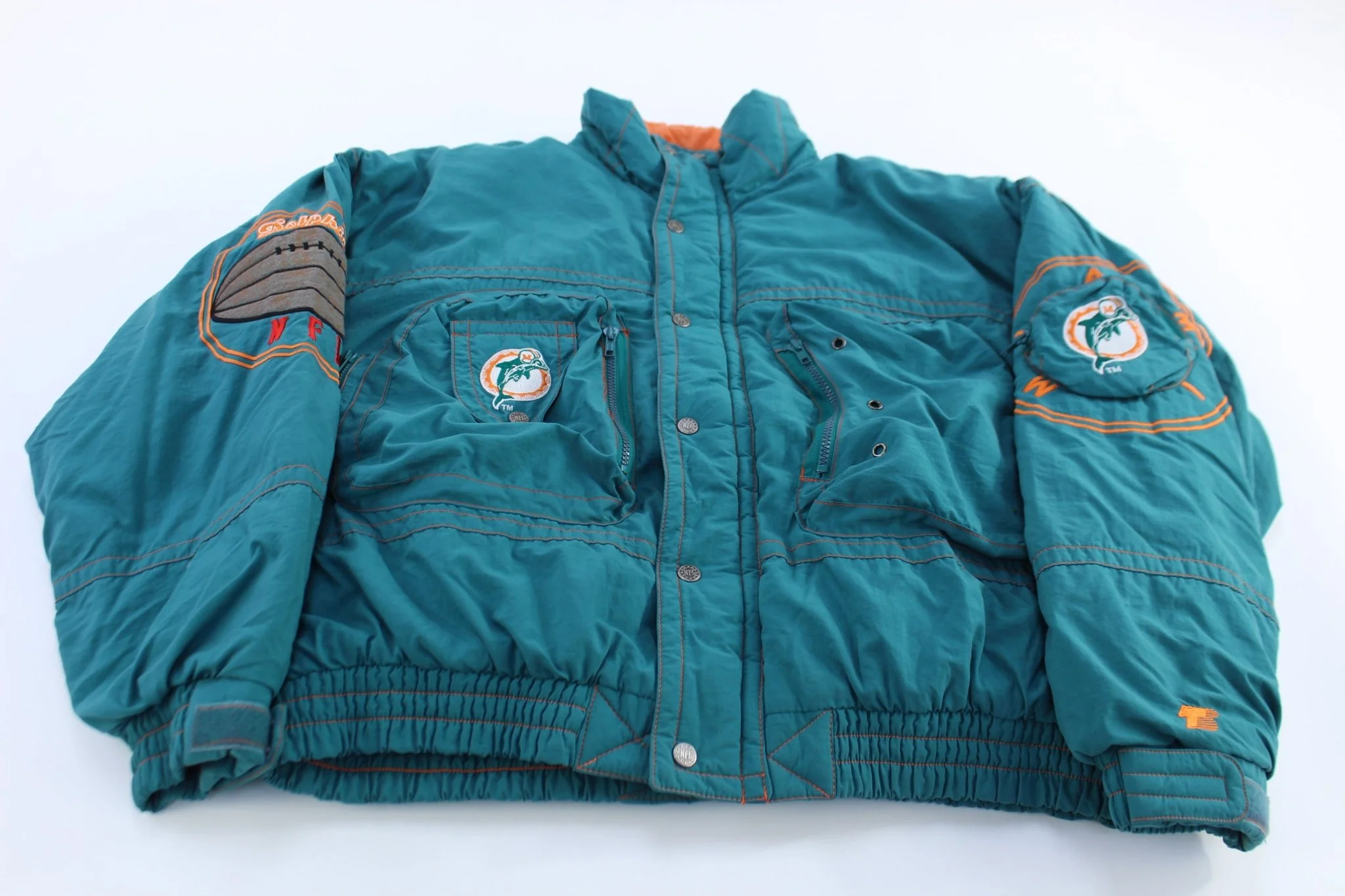 Vintage Miami Dolphins Football Puffer Jacket