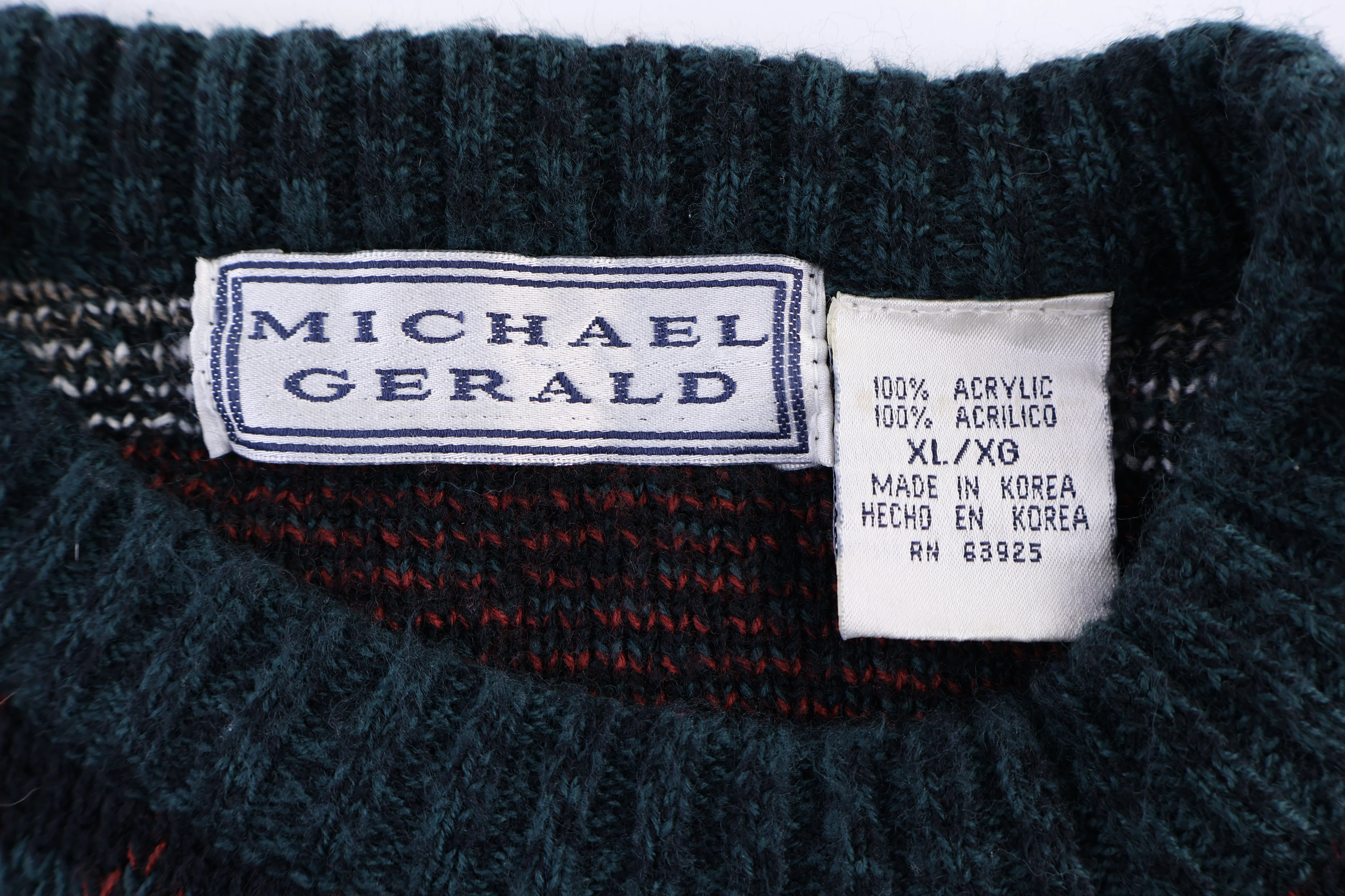 Vintage Michael Gerald Multipattern Knit Sweater - Image 3