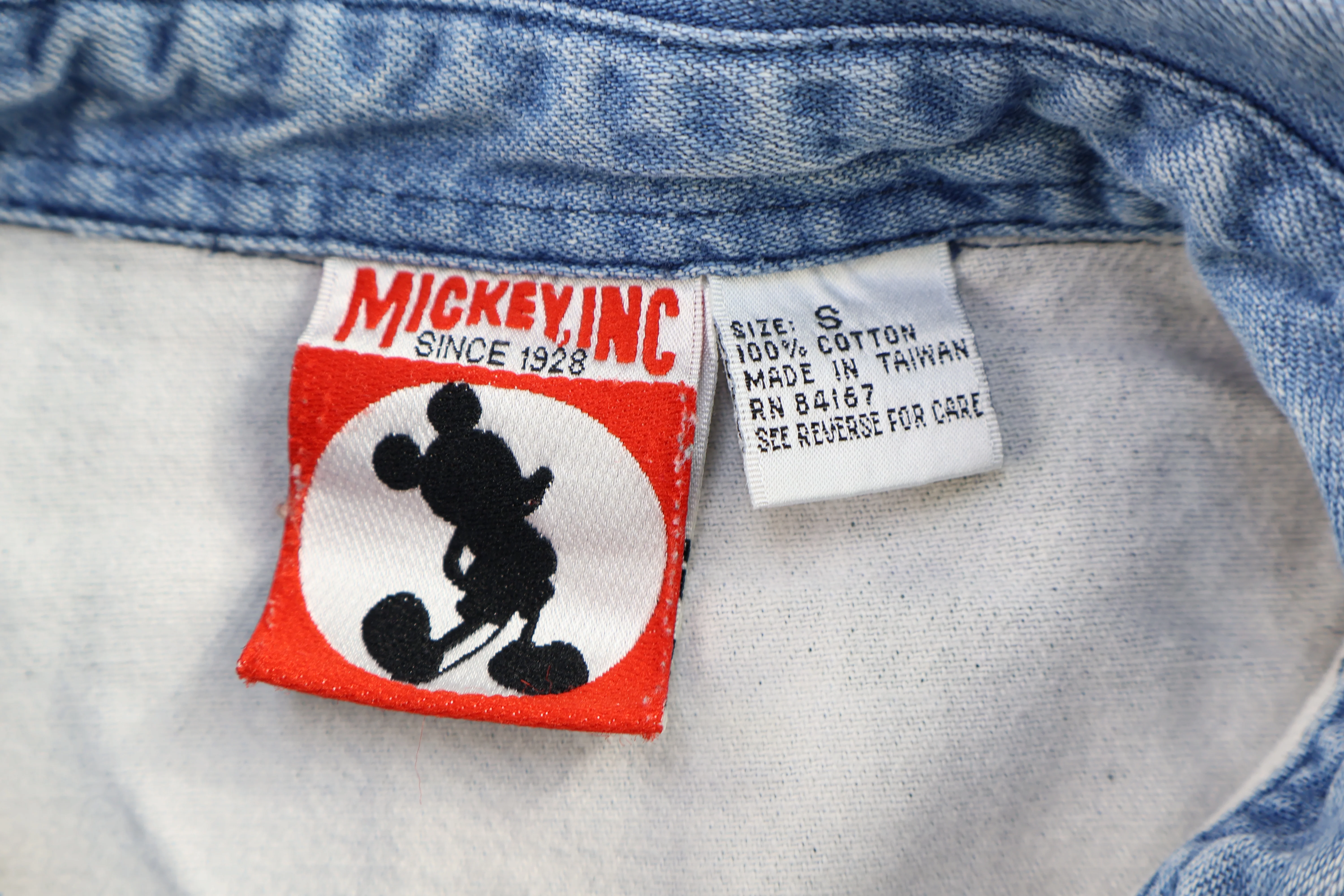 Vintage Mickey Inc Grid Patterned LS Button Up - Image 3