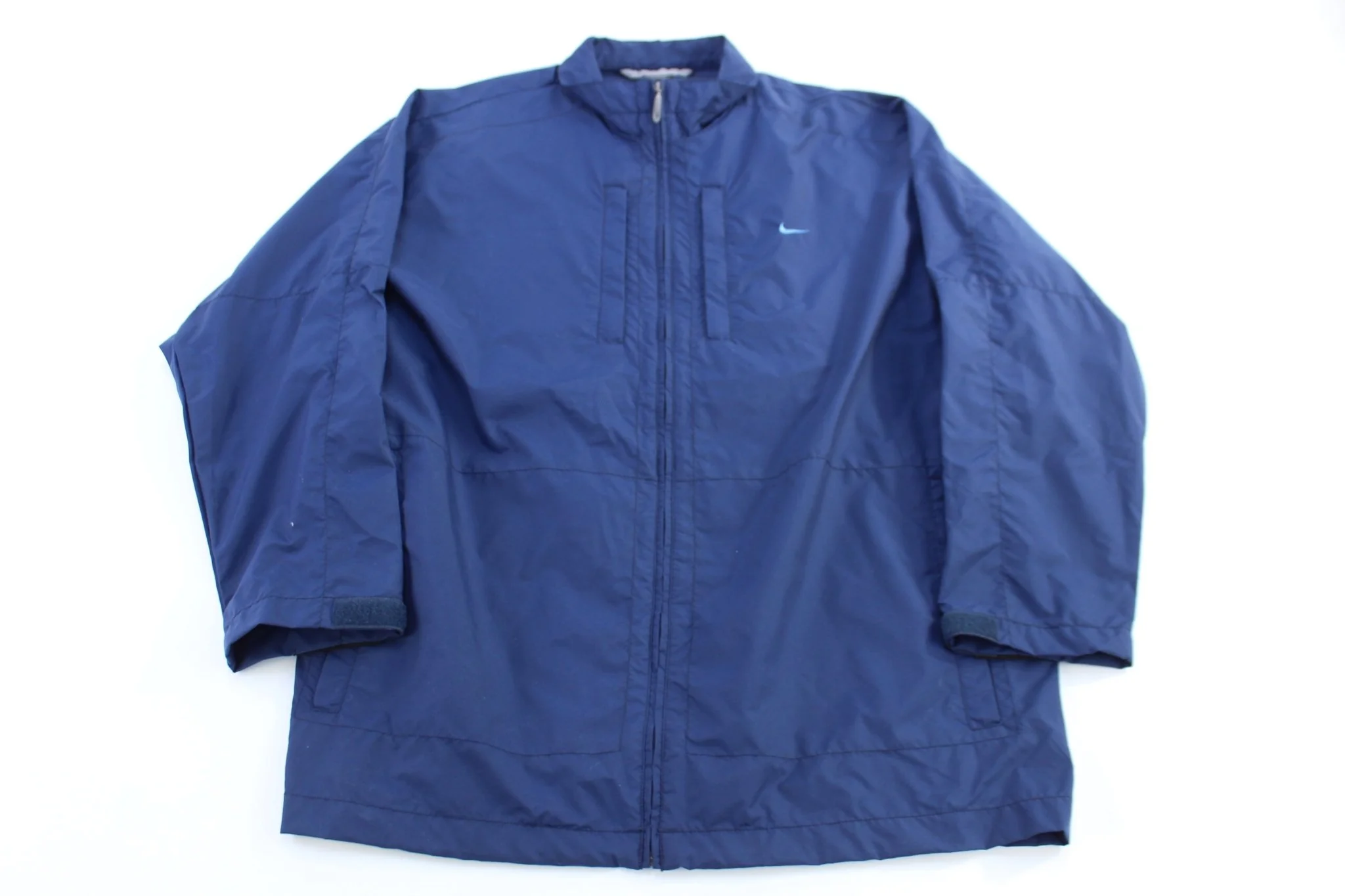 Vintage Nike Embroidered Logo Blue Full Zip Parka Jacket