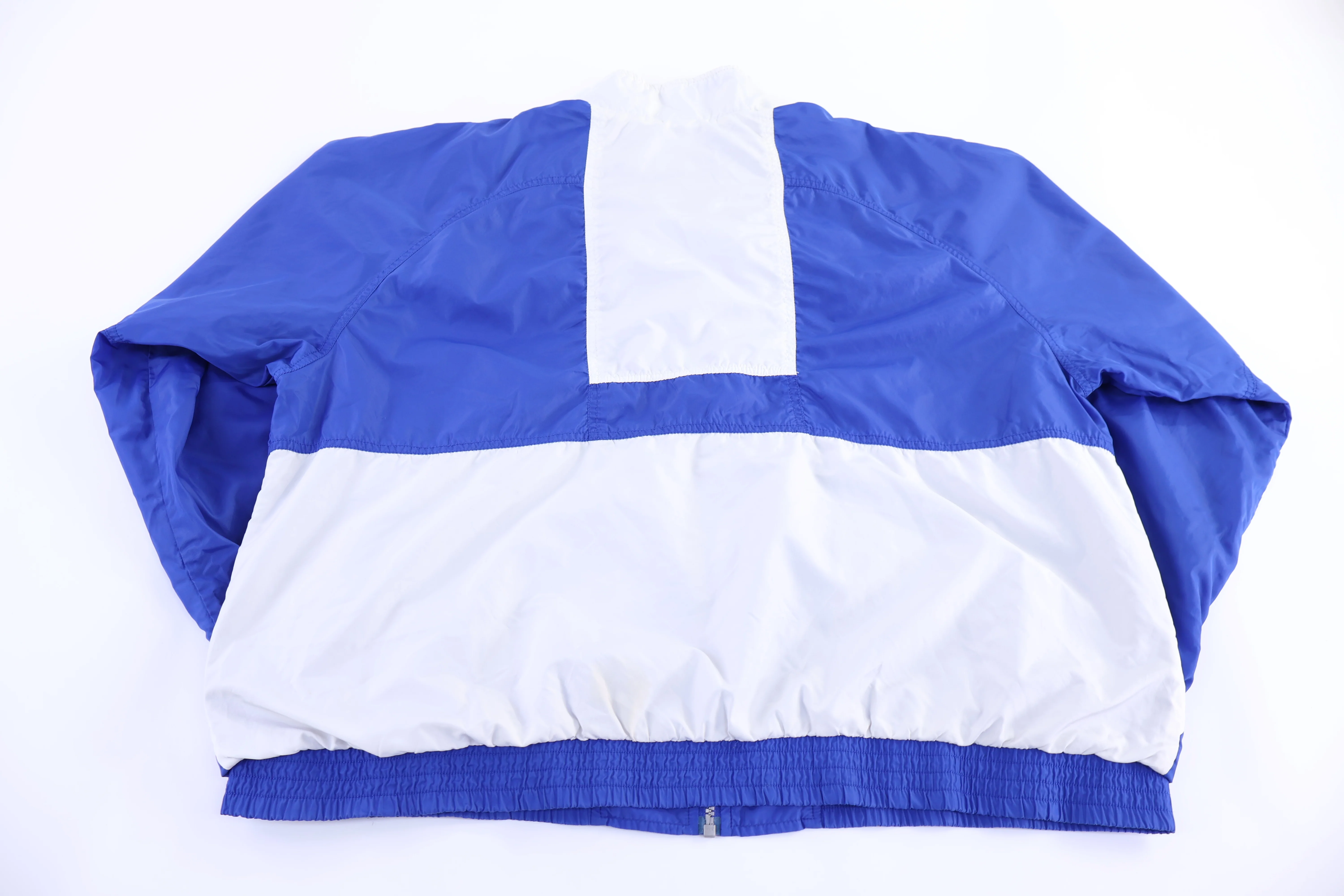 Vintage Nike Embroidered Logo Blue & White Full Zip Windbreaker - Image 2