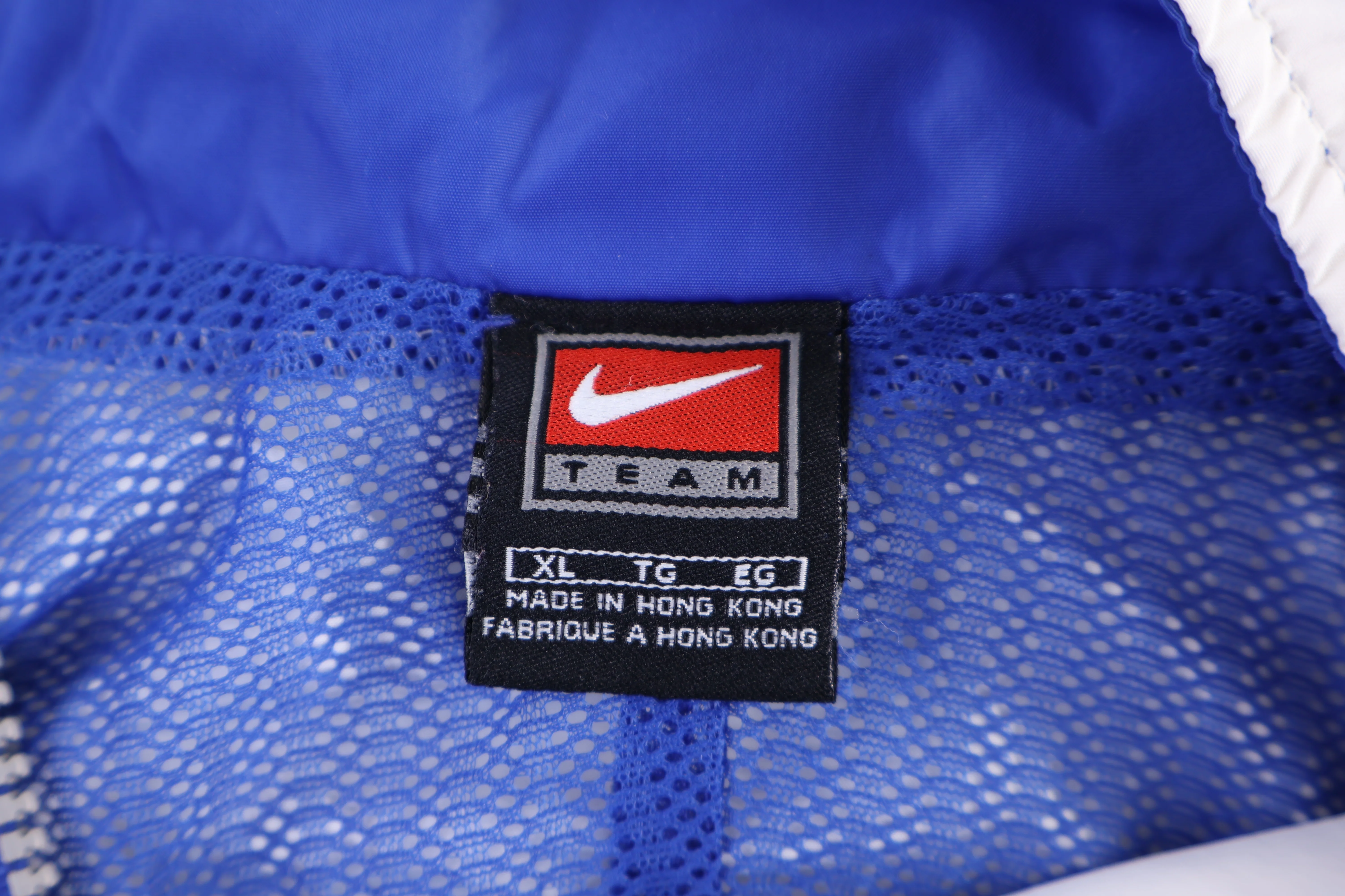 Vintage Nike Embroidered Logo Blue & White Full Zip Windbreaker - Image 3