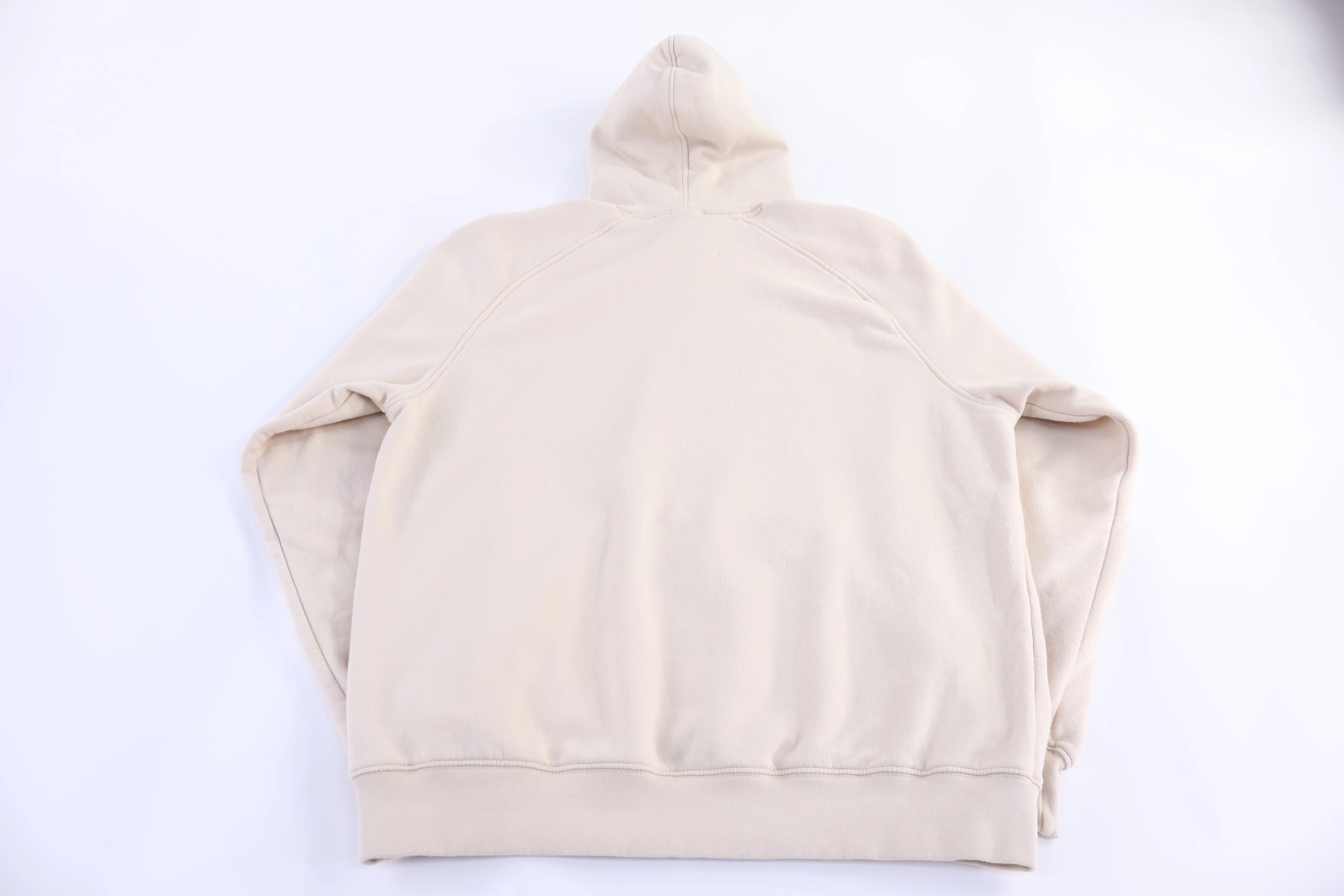 Vintage Nike Embroidered Logo Cream Pullover Hoodie - Image 3