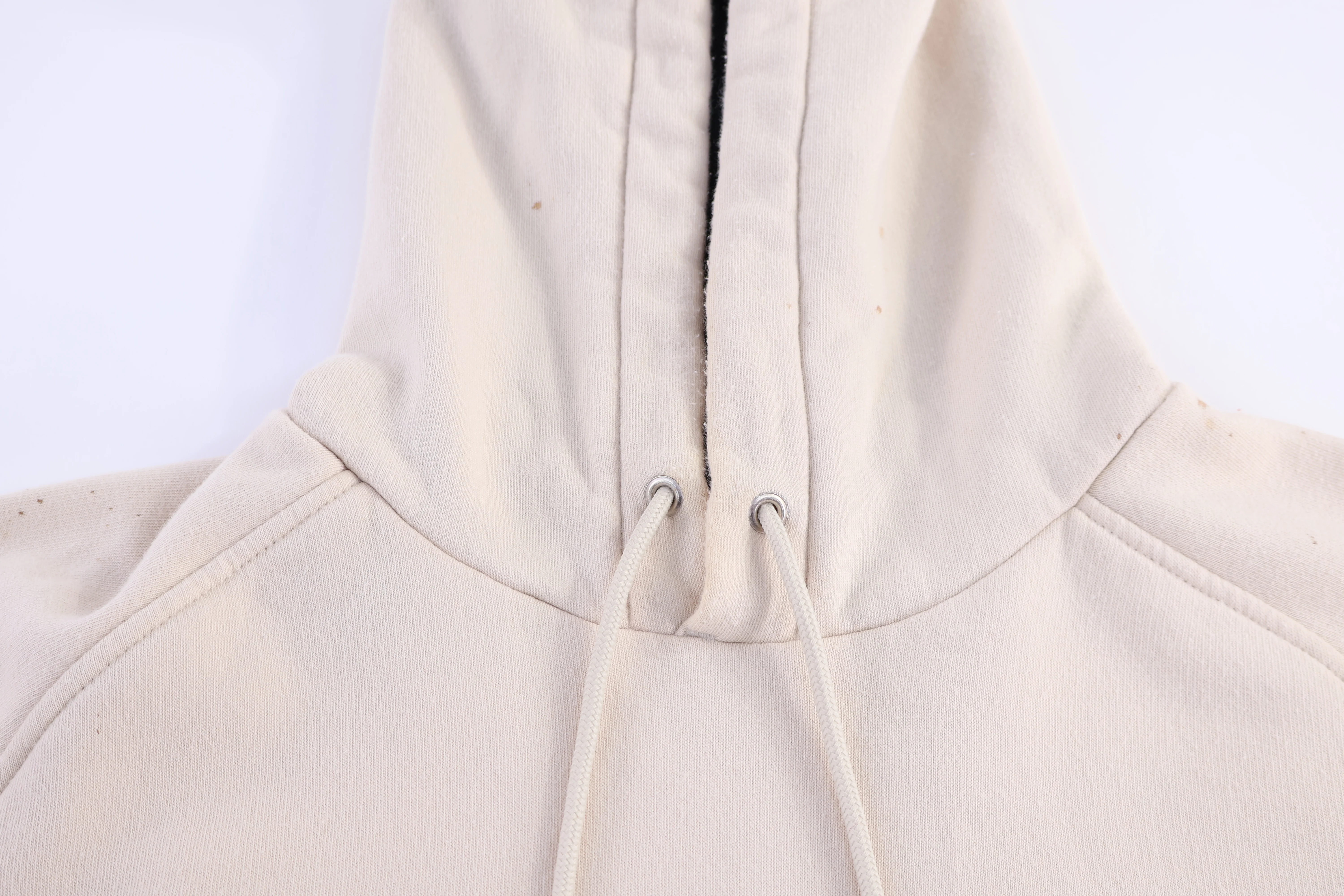 Vintage Nike Embroidered Logo Cream Pullover Hoodie - Image 4