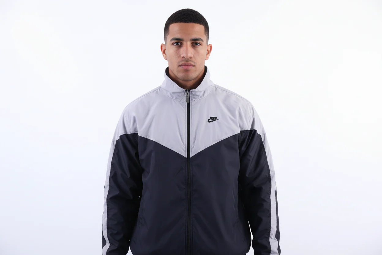 Vintage Nike Embroidered Logo Grey & Black Full Zip Jacket