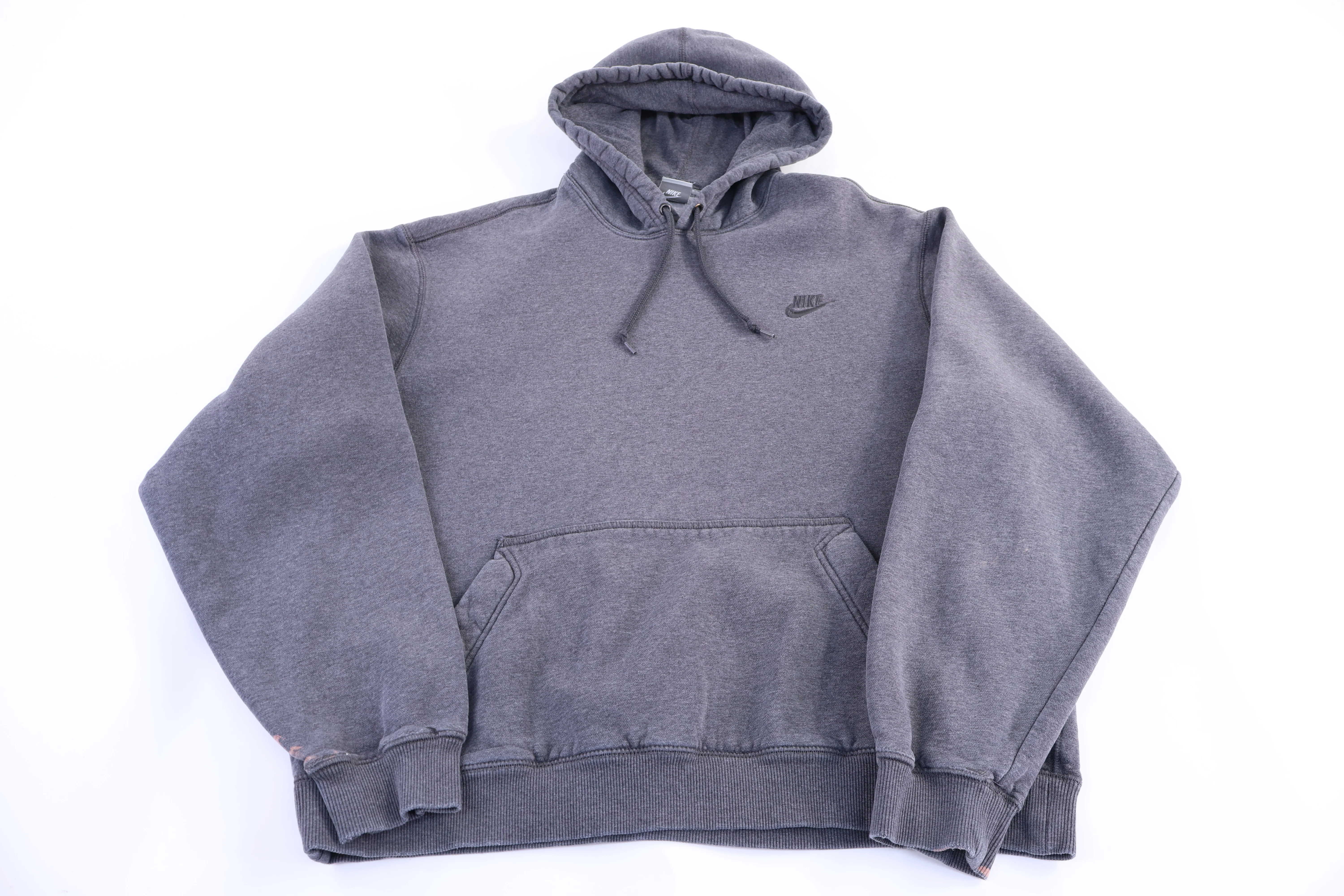 Vintage Nike Embroidered Logo Grey Pullover Hoodie - Image 2
