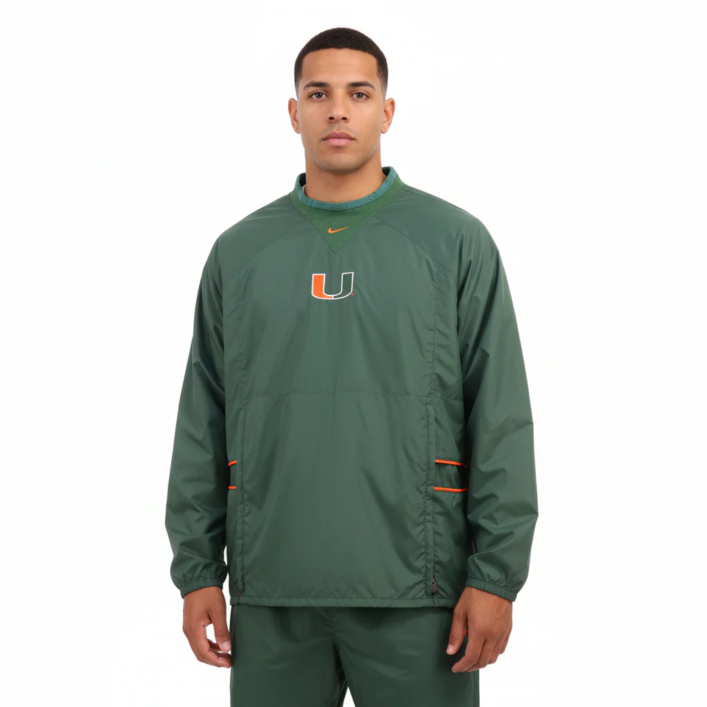 Vintage Nike Team University of Miami Pullover Windbreaker