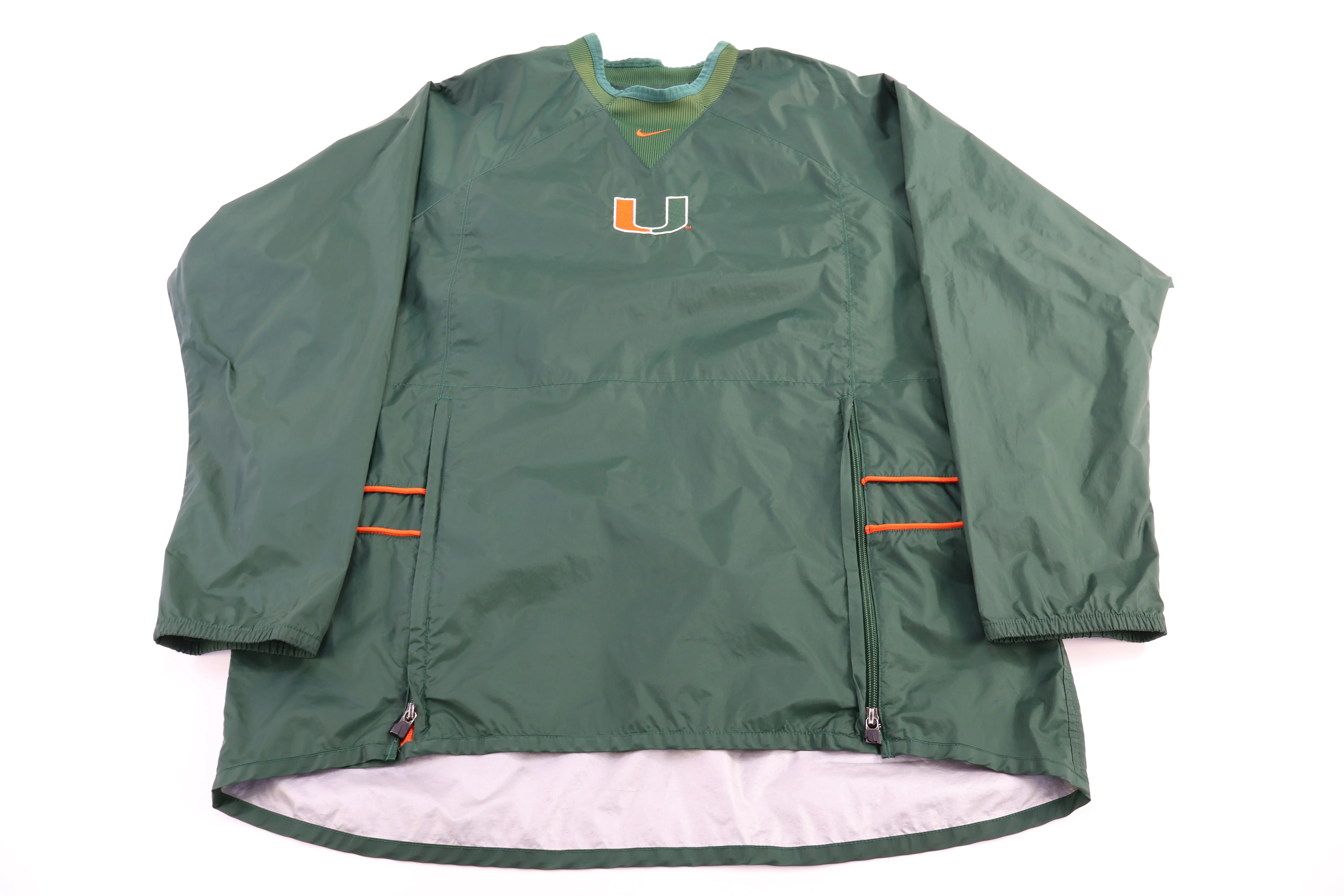 Vintage Nike Team University of Miami Pullover Windbreaker - Image 2