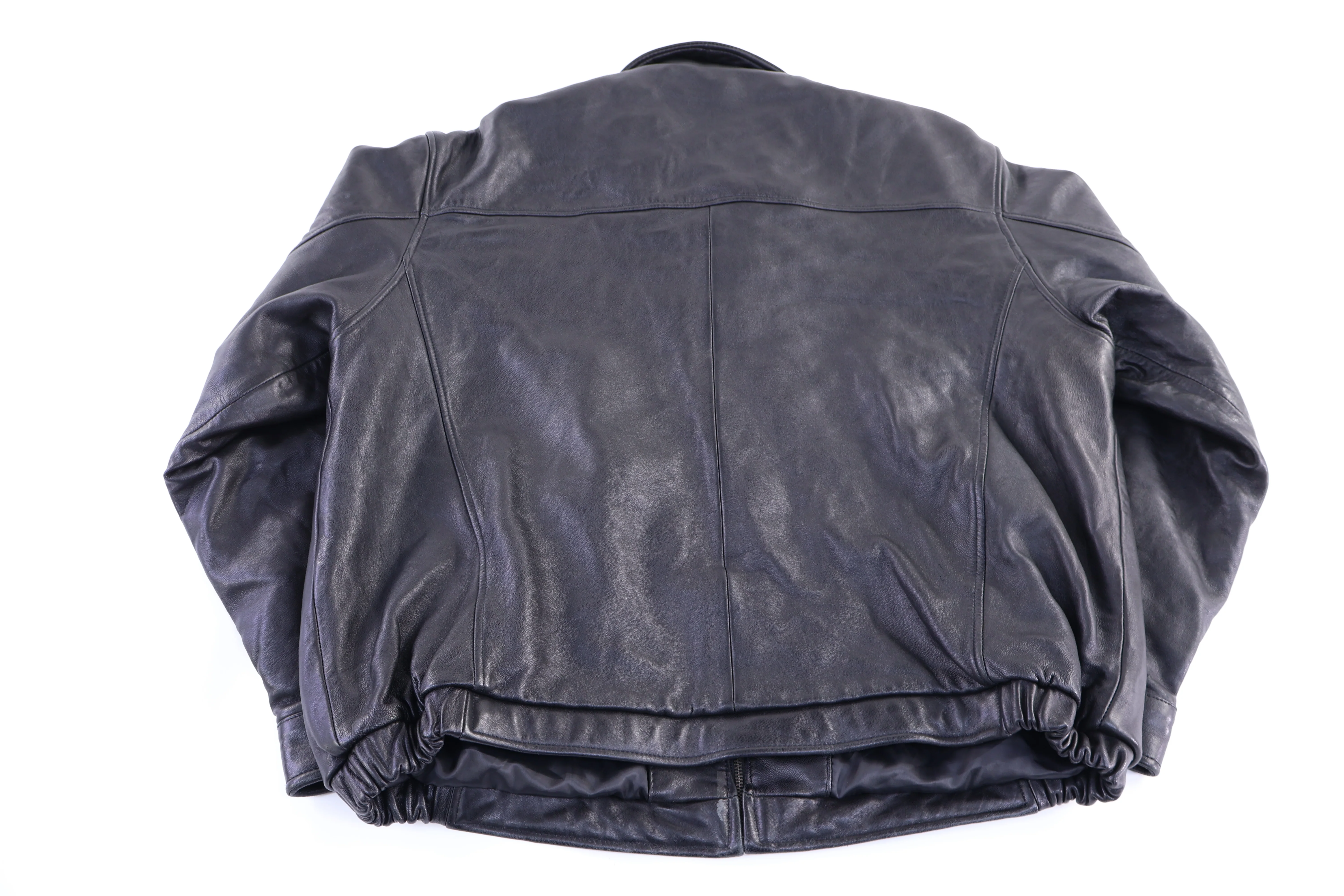 Vintage Partners Club Black Full Zip Leather Jacket - Image 2