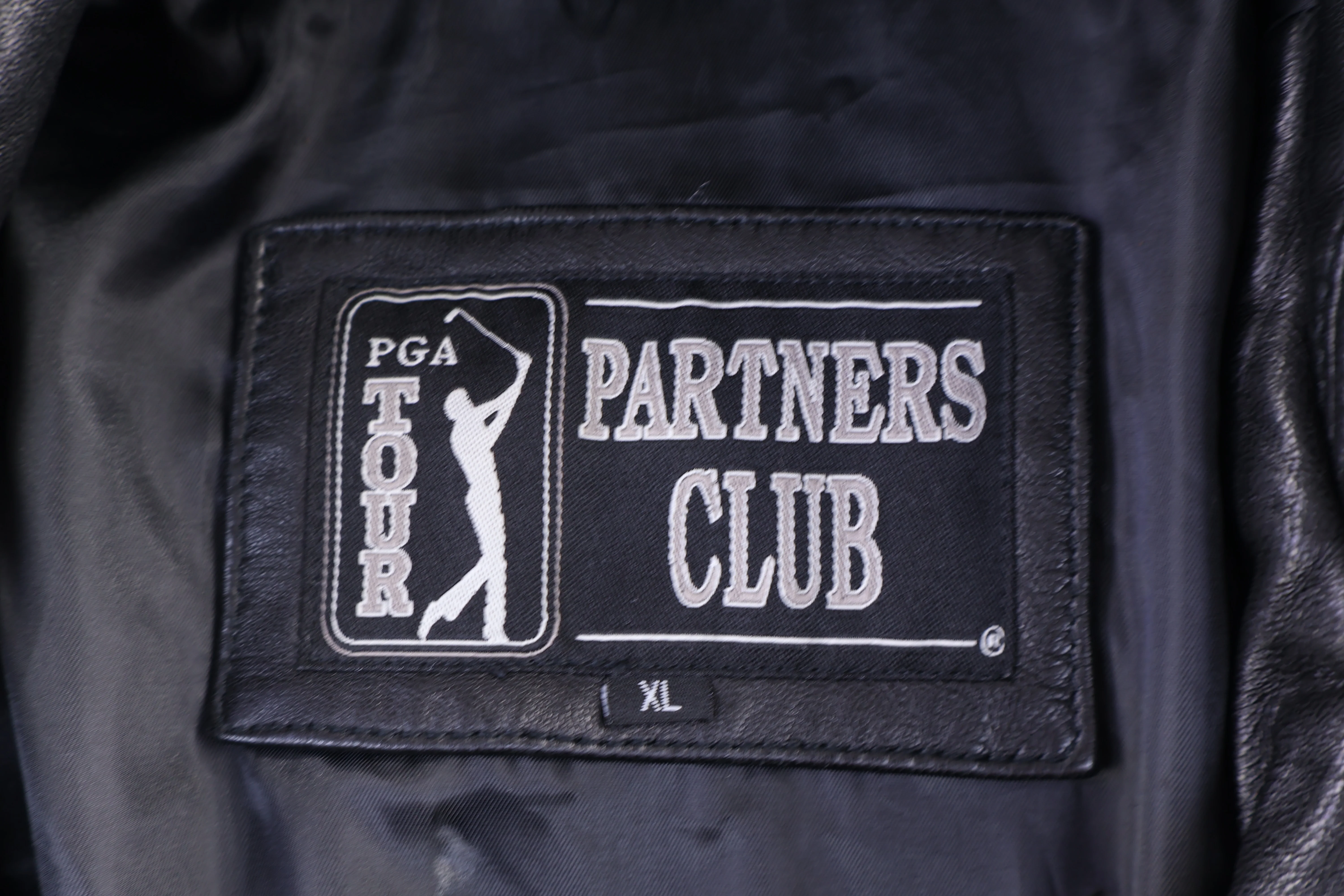 Vintage Partners Club Black Full Zip Leather Jacket - Image 3
