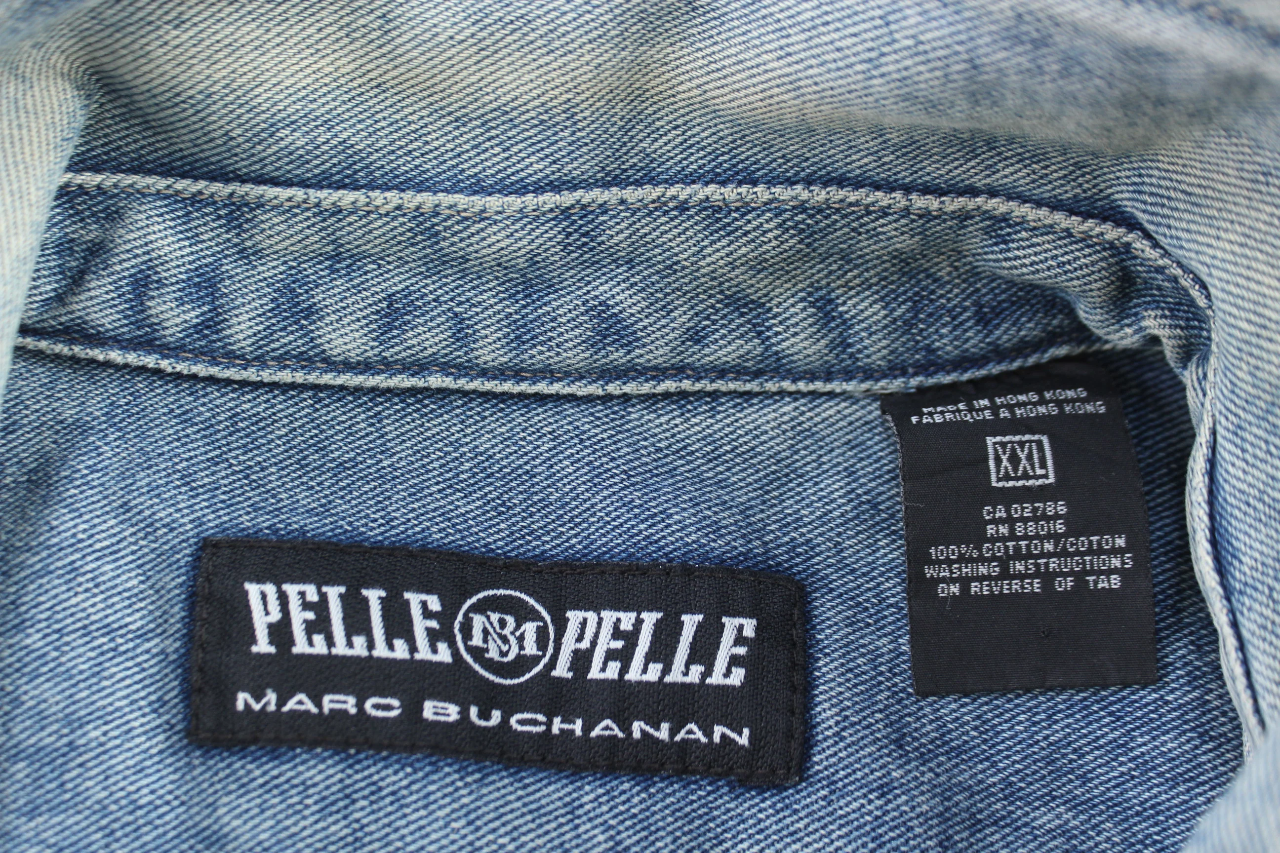 Vintage Pelle Pelle Light Wash Denim Jacket - Image 4