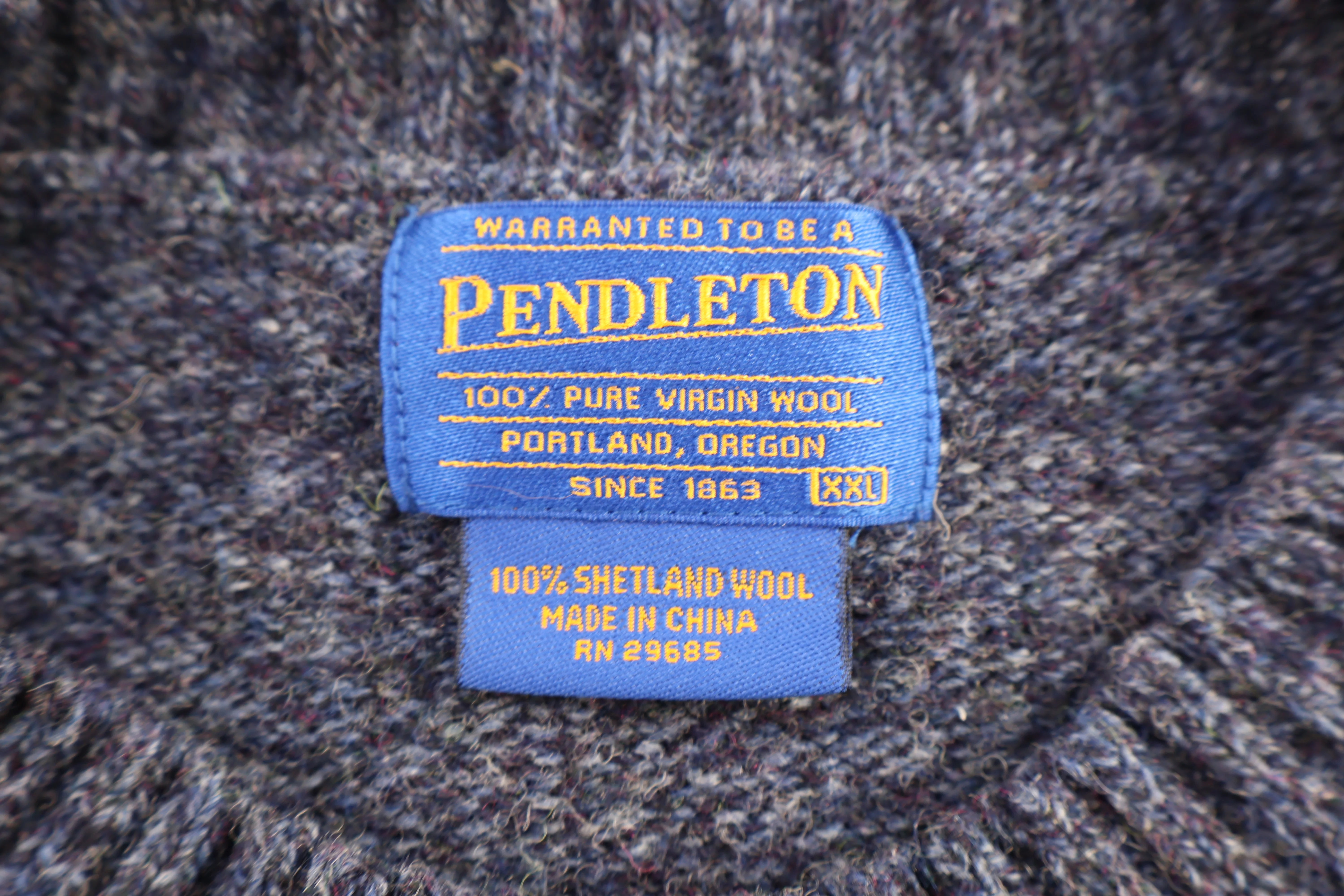 Vintage Pendleton Blue Knit Sweater - Image 3