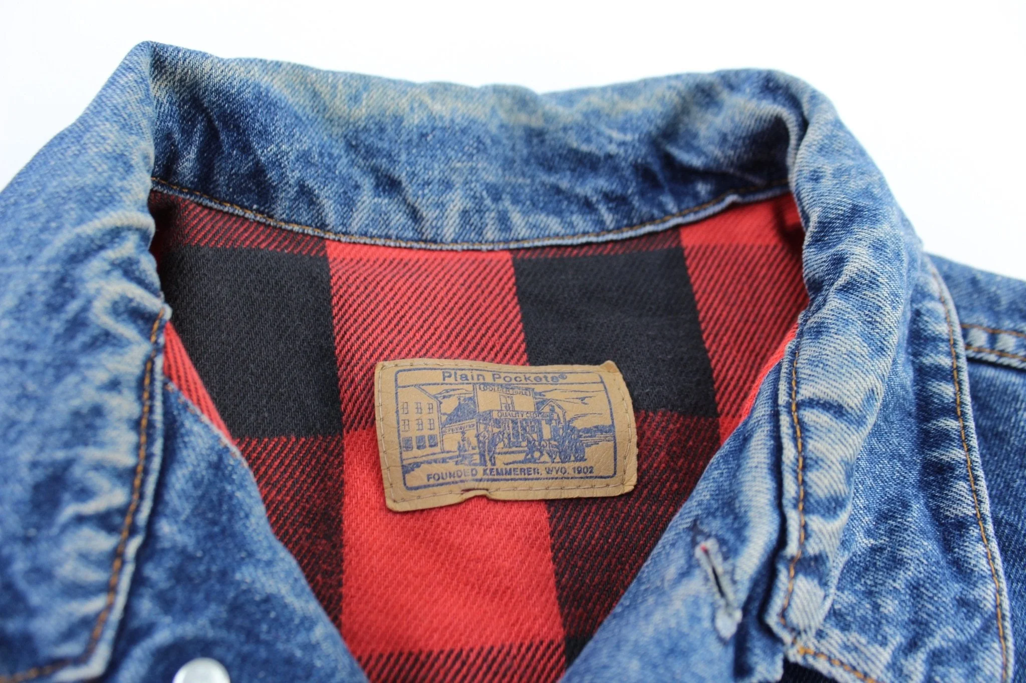 Vintage Plain Pockets Denim Jacket - Image 3