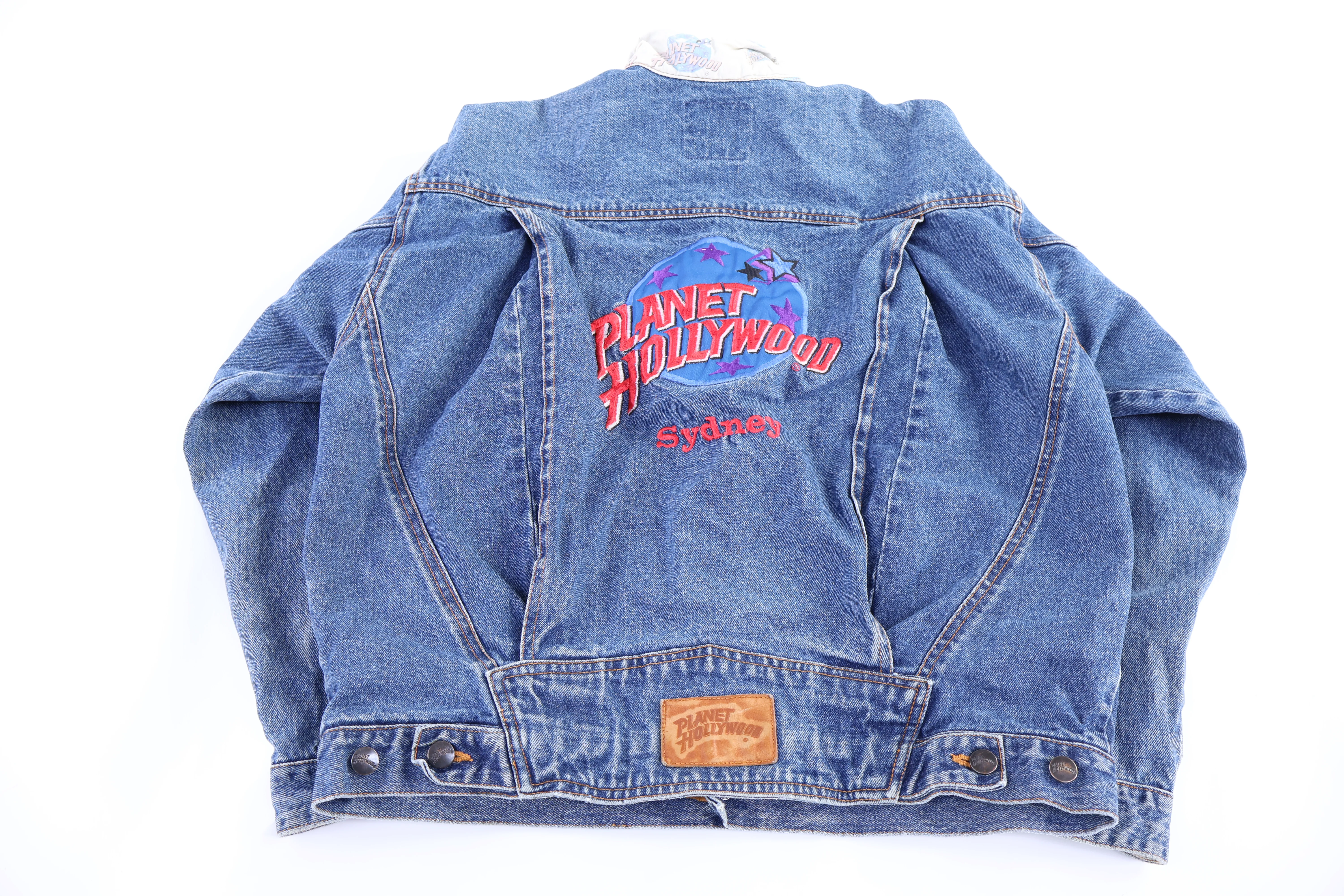 Vintage Planet Hollywood Dark Wash Denim Jacket - Image 2