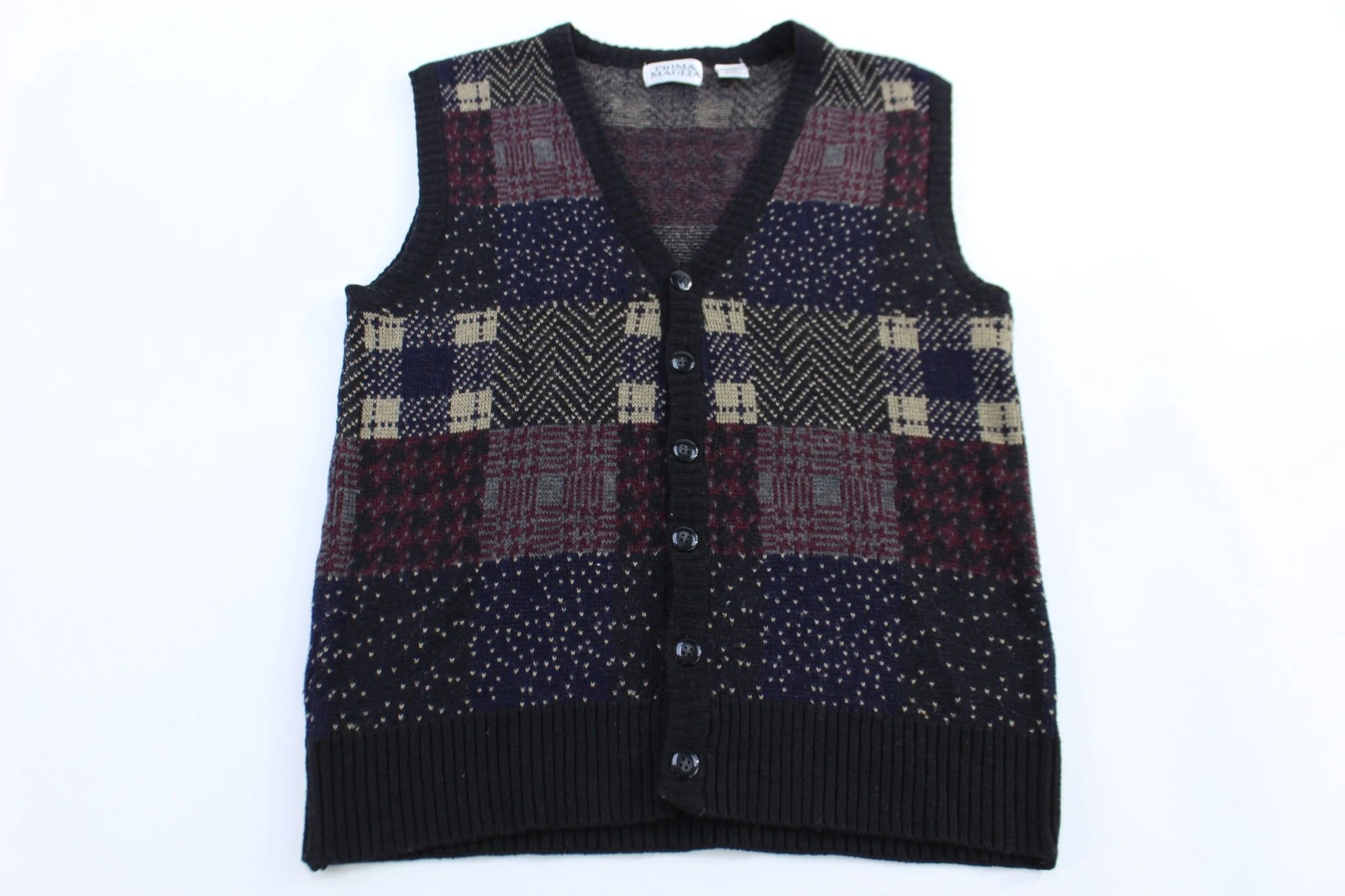 Vintage Prima Maglia Multipatterned Knit Vest