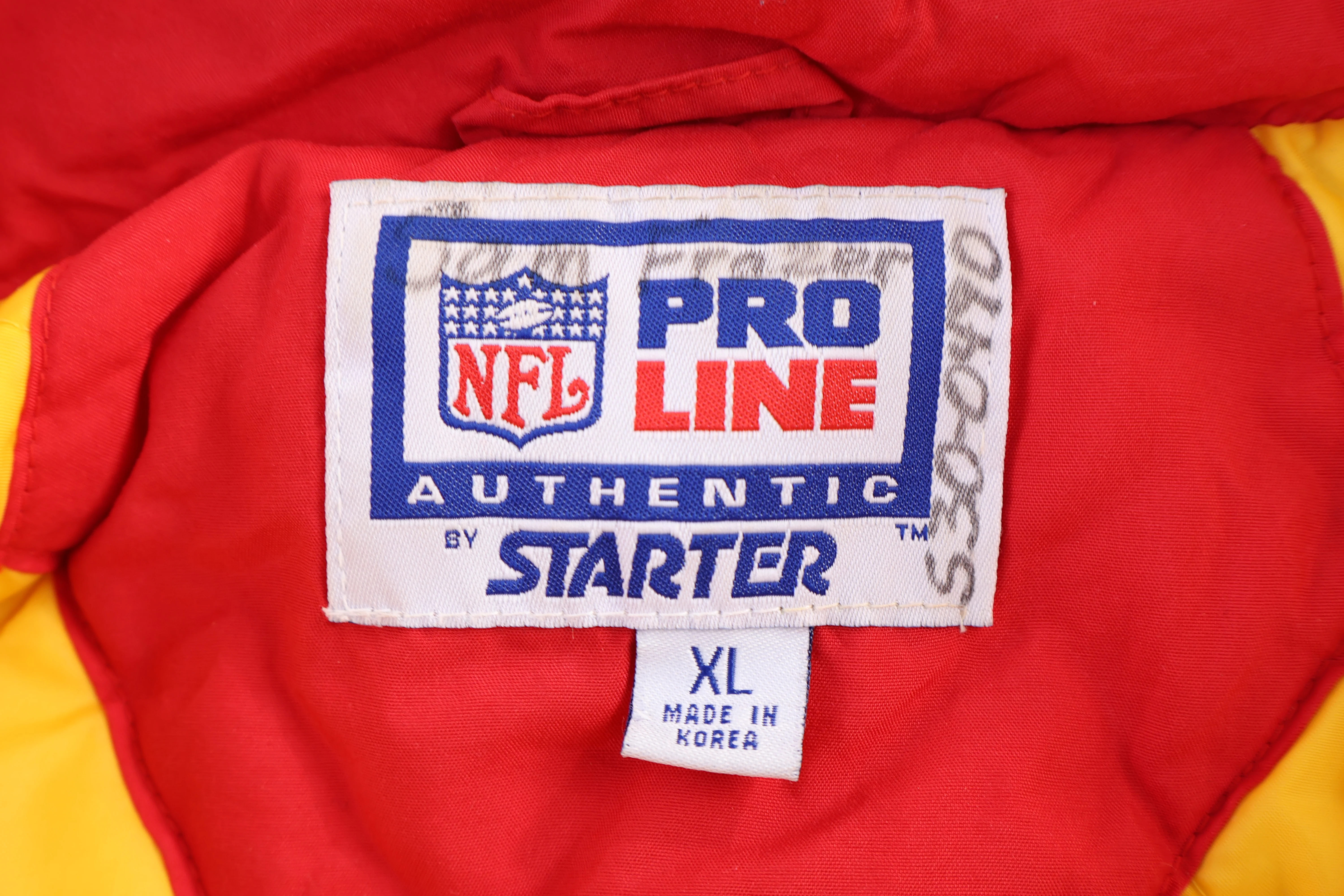 Vintage Pro Line Kansas City Chiefs Football Puffer Jacket - Image 3