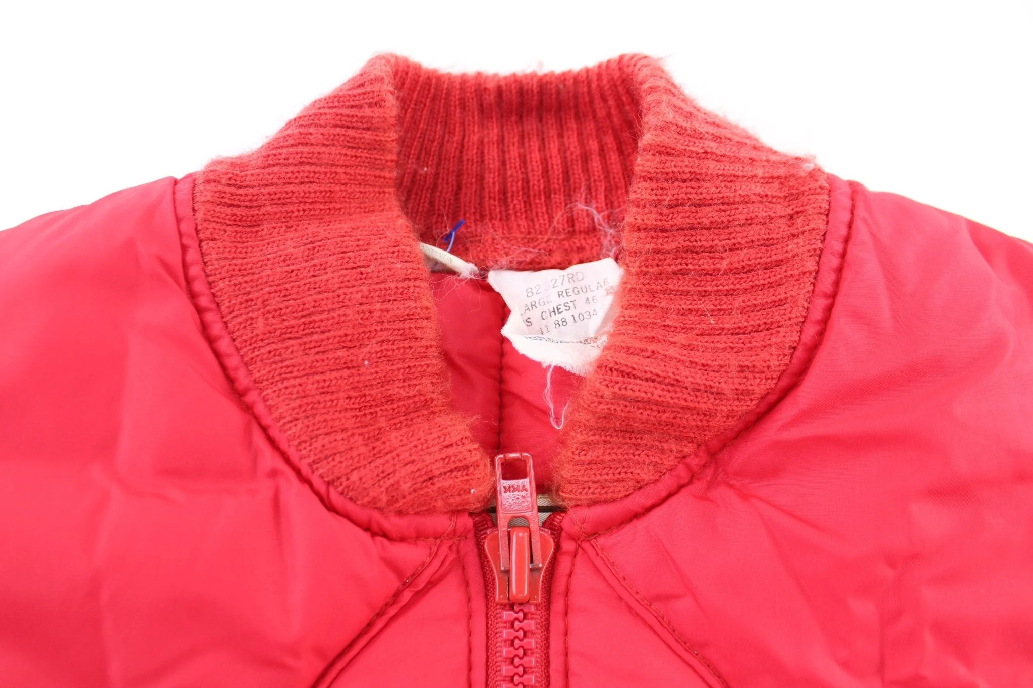 Vintage Red Puffer Insulated Zip Up Jacket - Image 3