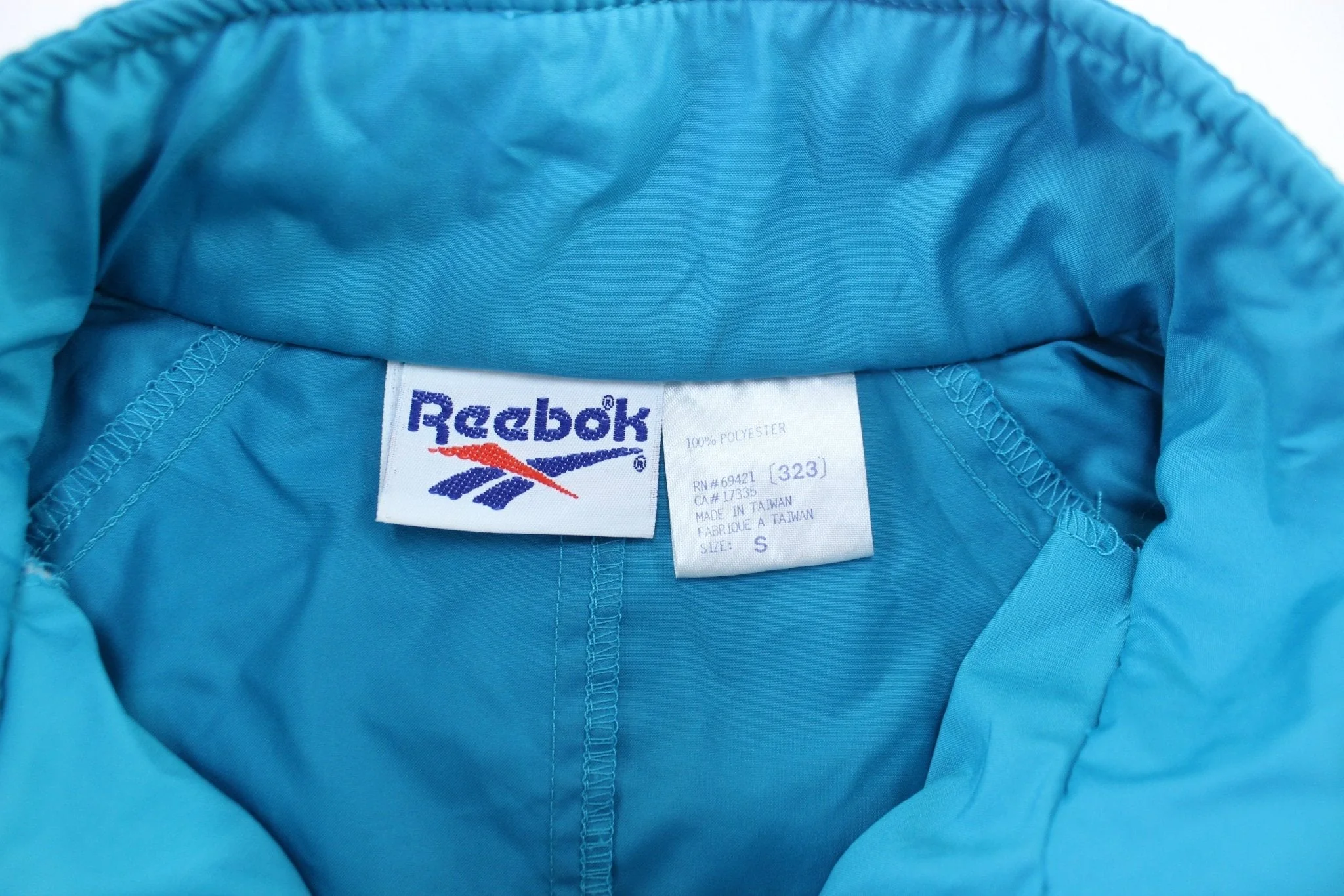 Vintage Reebok Embroidered Logo Aqua Zip Up Jacket - Image 4