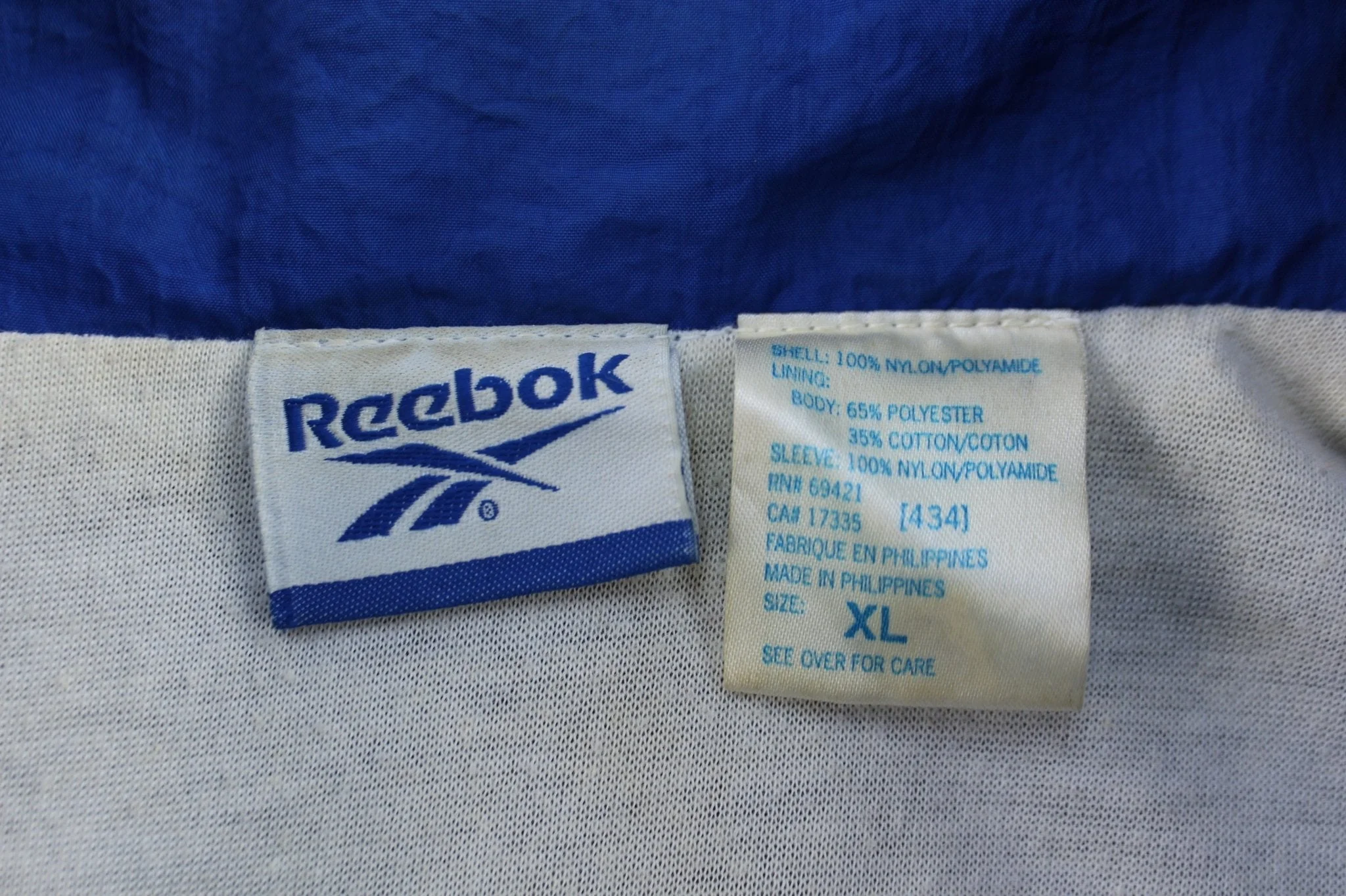 Vintage Reebok Embroidered Logo Blue, Black & White Jacket - Image 4