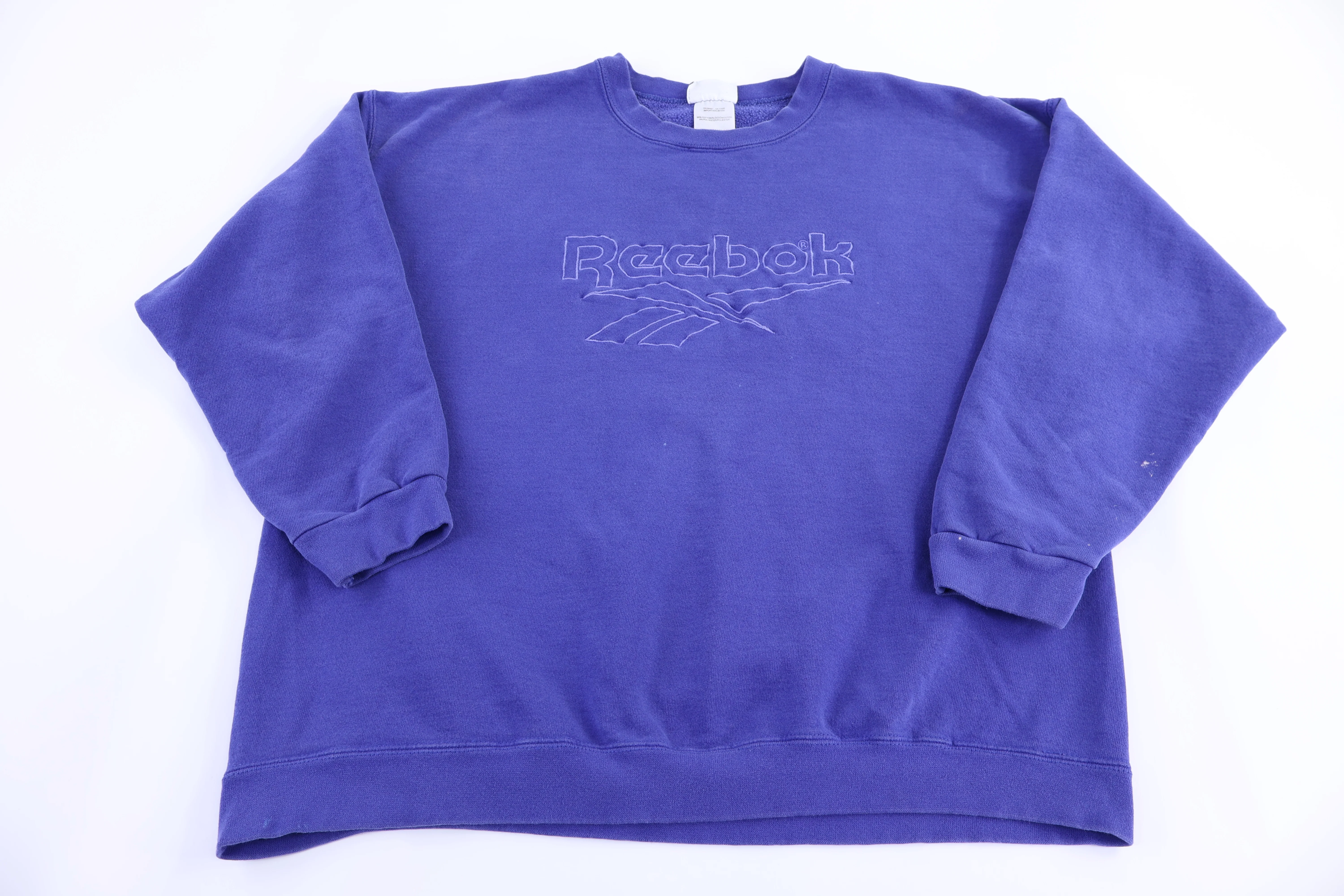 Vintage Reebok Embroidered Logo Blue Sweatshirt