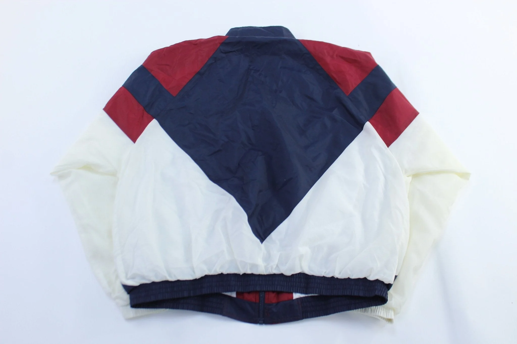 Vintage Reebok Embroidered Logo Blue, White, & Burgundy Zip Up Jacket - Image 2