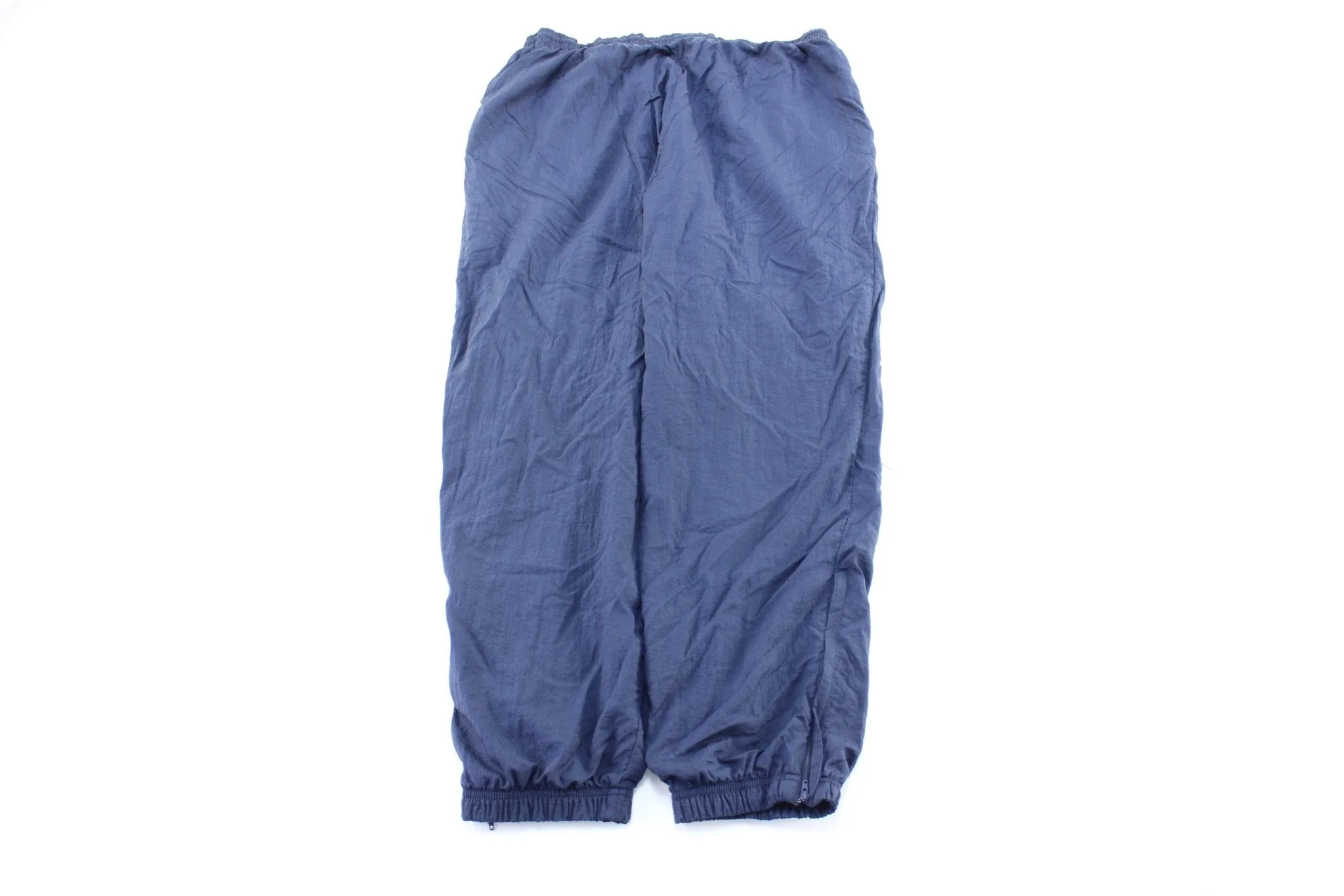 Vintage Reebok Embroidered Logo Navy Blue Windbreaker Pants - Image 2