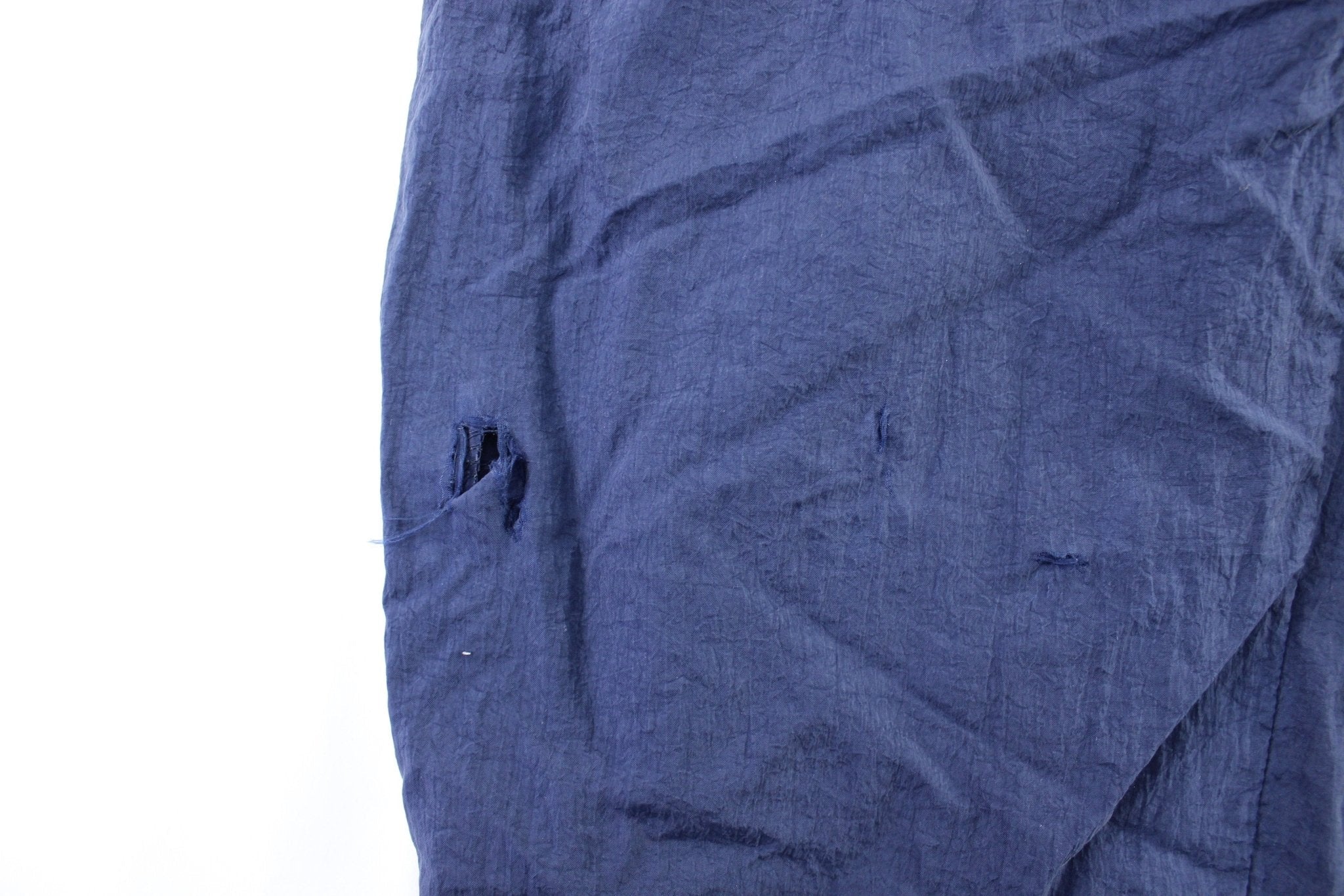 Vintage Reebok Embroidered Logo Navy Blue Windbreaker Pants - Image 4