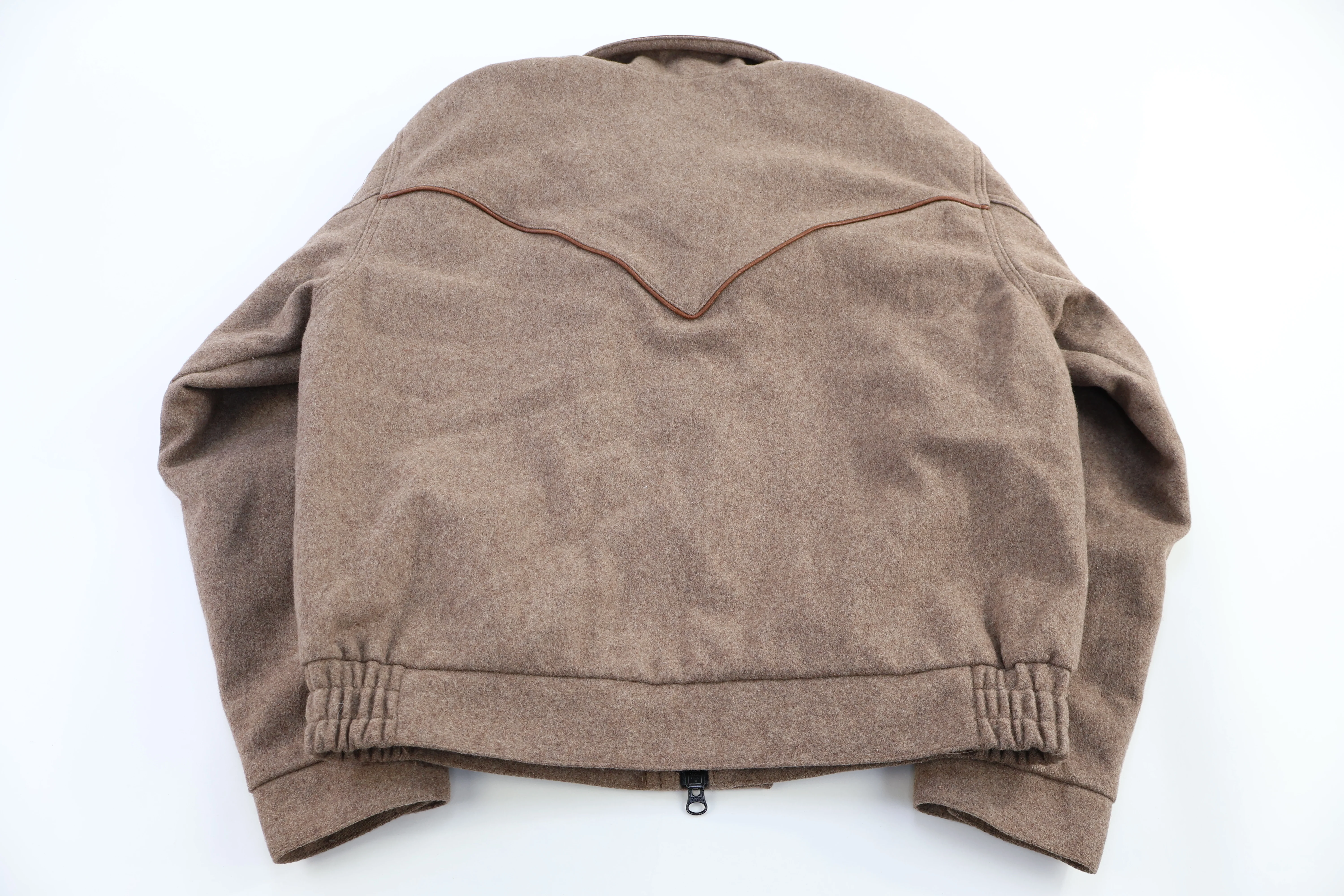 Vintage Schaefer Brown Wool Bomber Jacket - Image 2