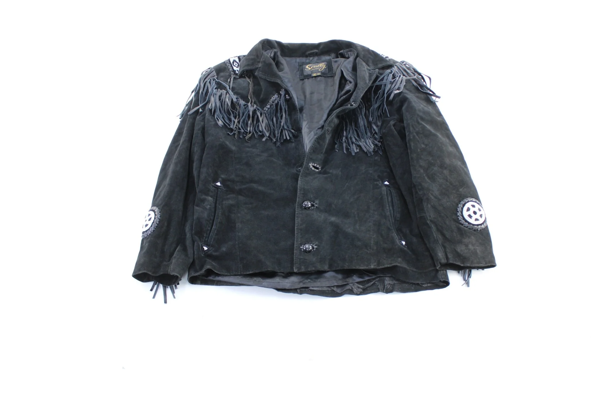 Vintage Scully Black Fringed Suede Jacket