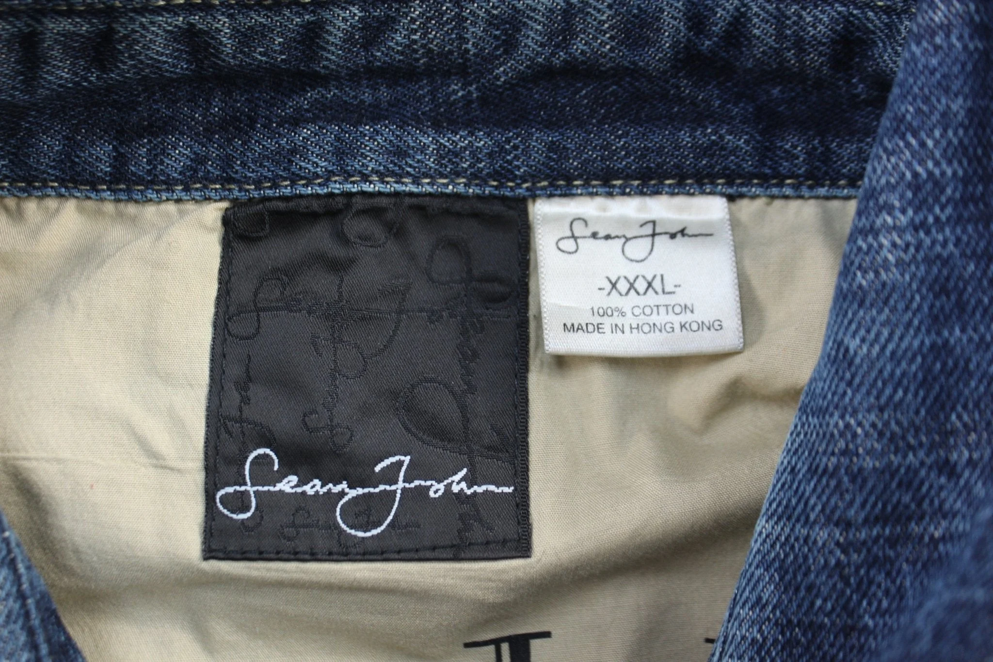 Vintage Sean John Dark Wash Trucker Jacket - Image 3