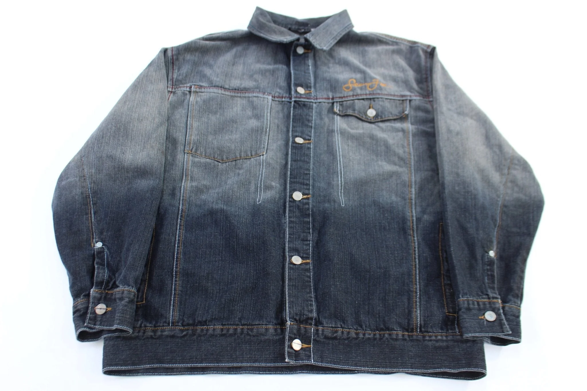 Vintage Sean John Dark Washed Denim Jacket - Image 2