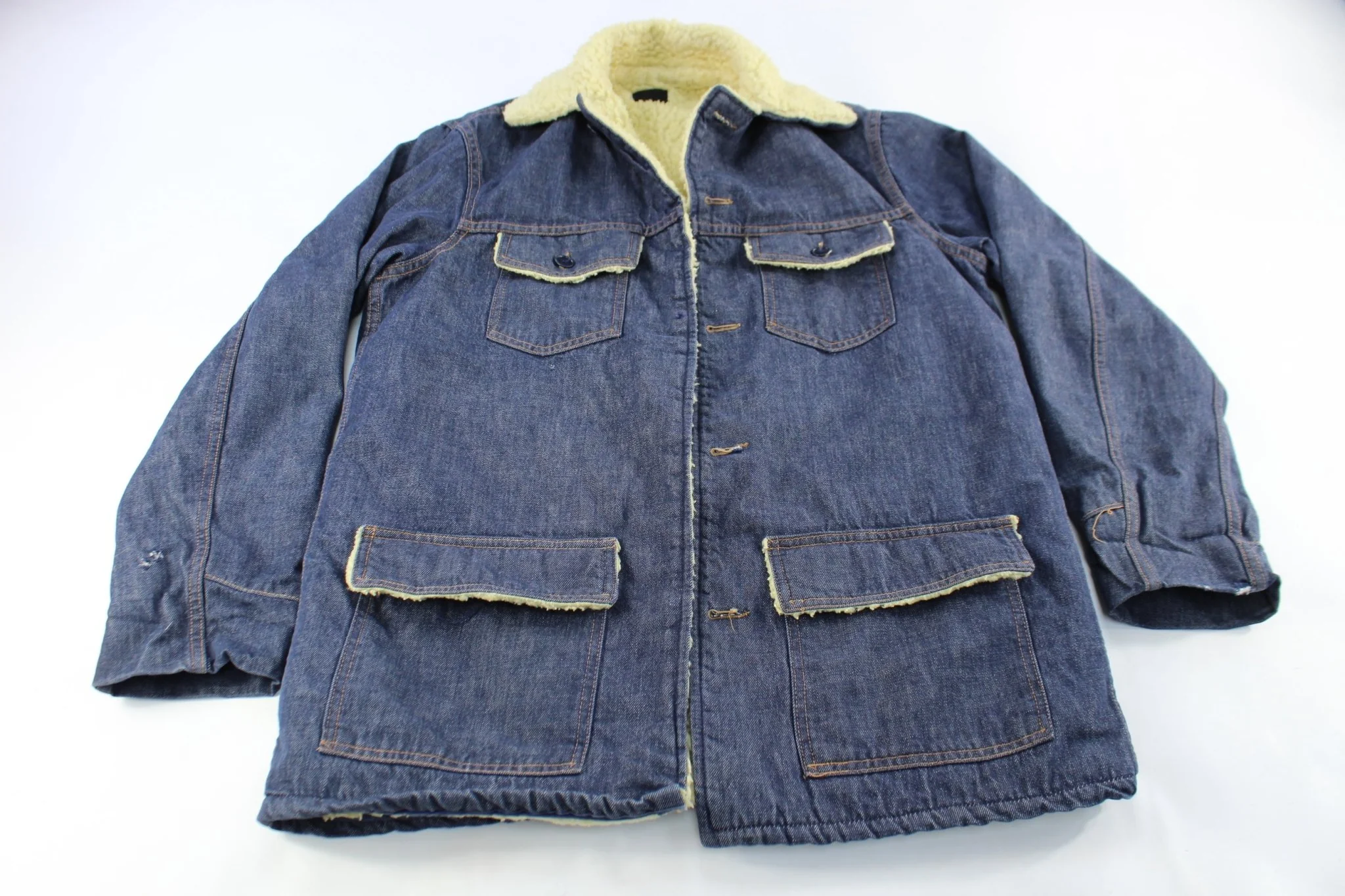 Vintage Sears Roebucks Sherpa Lined Denim Jacket