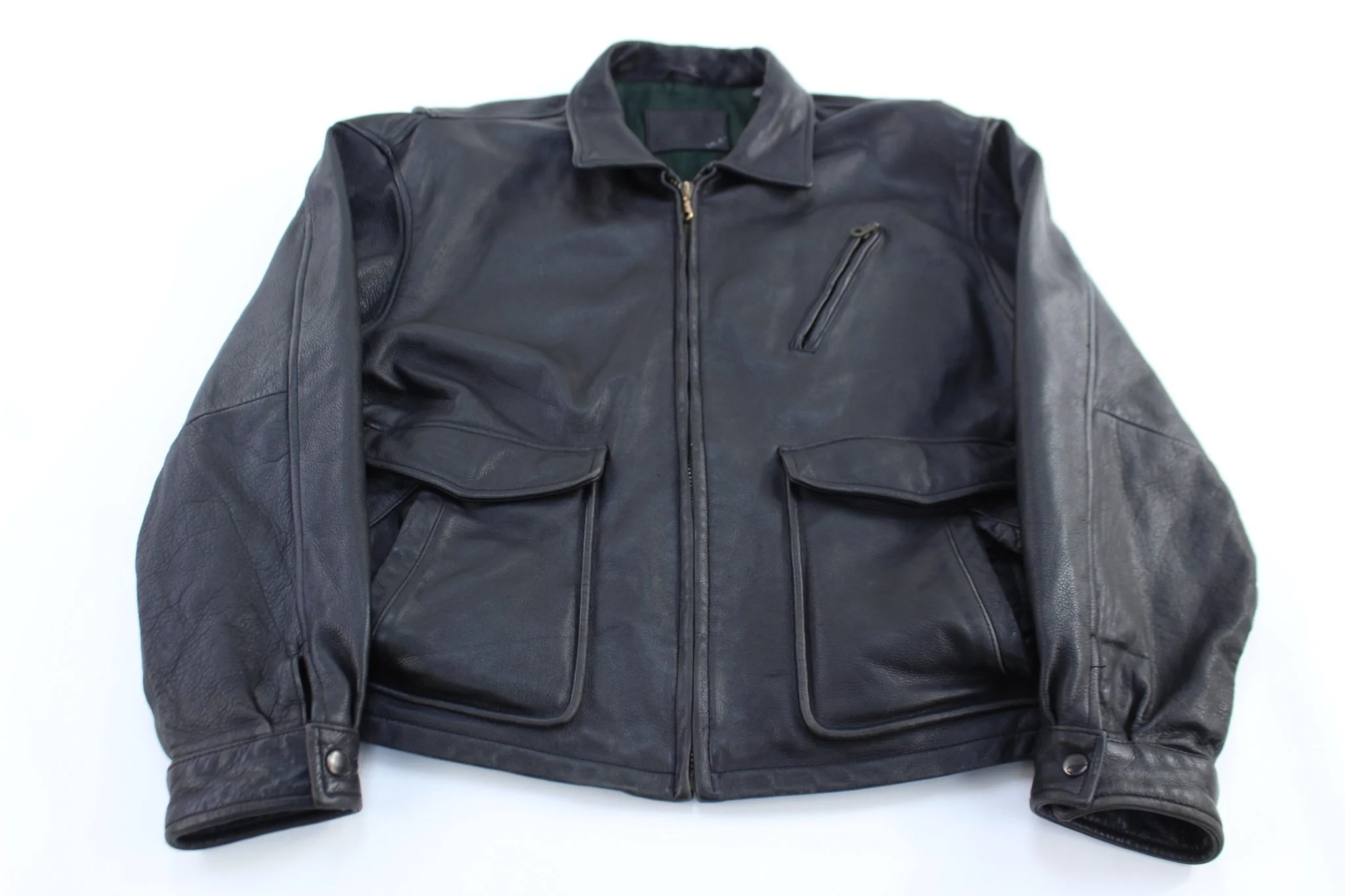 Vintage St. John Bay Leather Bomber Jacket