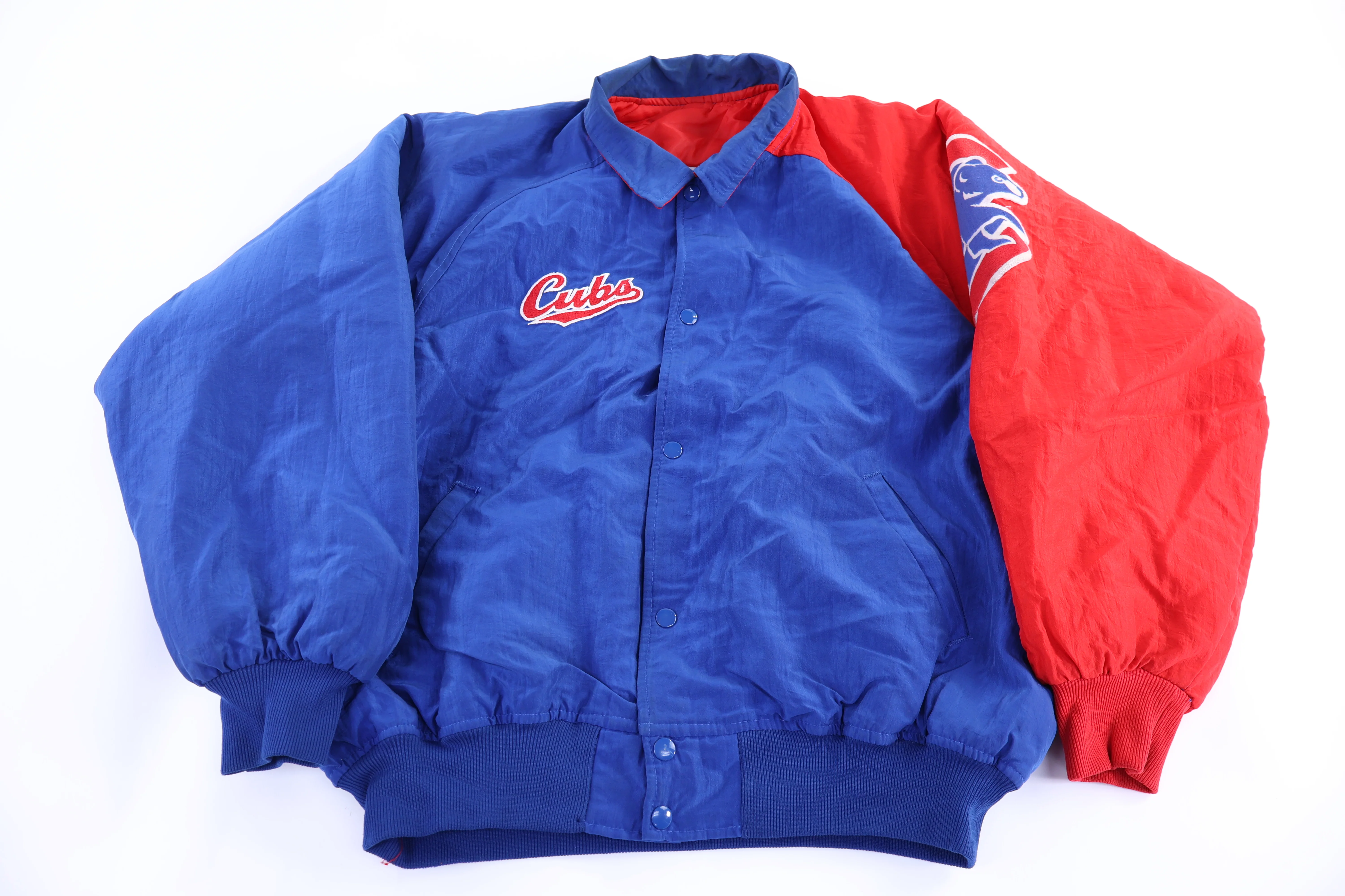 Vintage Starter Chicago Cubs Baseball Full Snap Jacket - Image 2