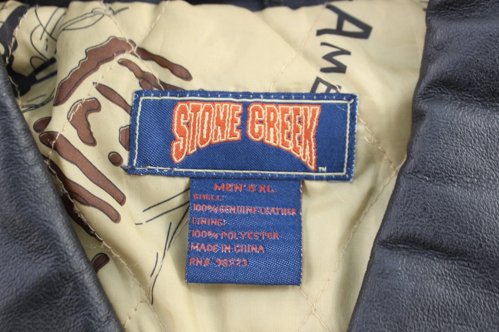 Vintage Stone Creek Full Zip Leather Jacket - Image 3